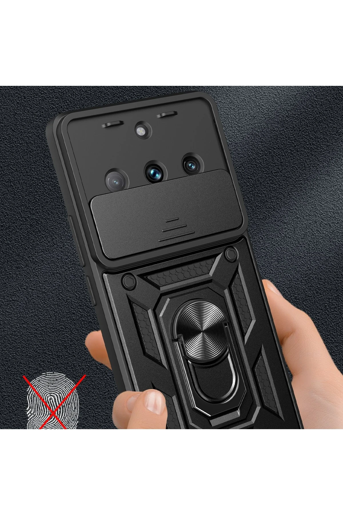 Newface Realme 11 Pro Kılıf Pars Lens Yüzüklü Silikon - Siyah — görsel 2