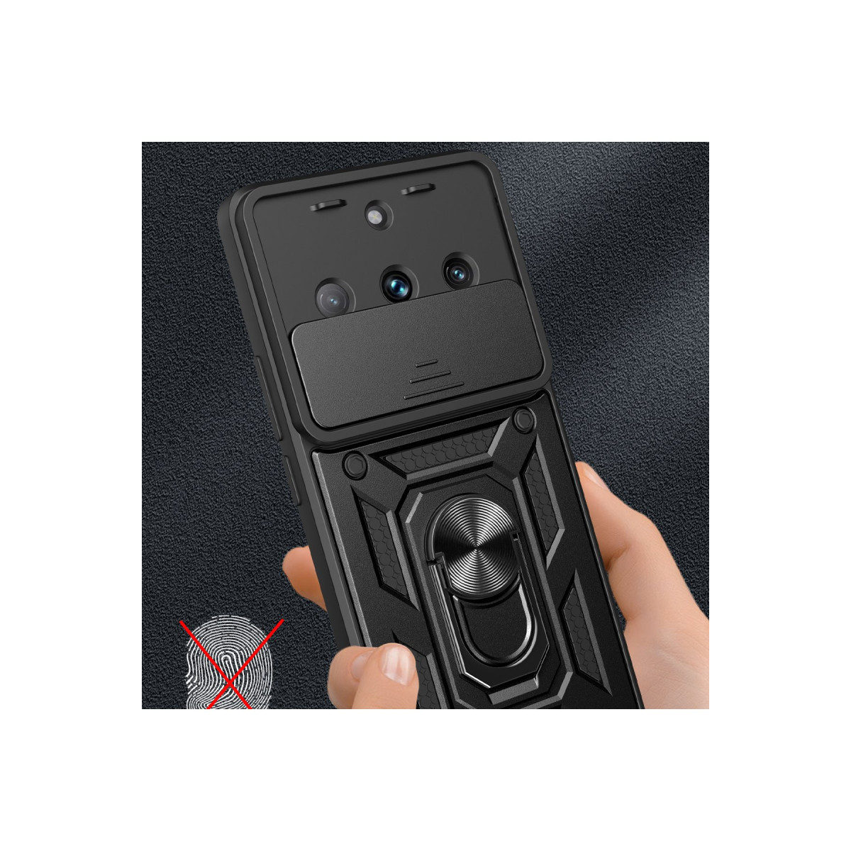 Newface Realme 11 Pro Kılıf Pars Lens Yüzüklü Silikon - Siyah — görsel 8