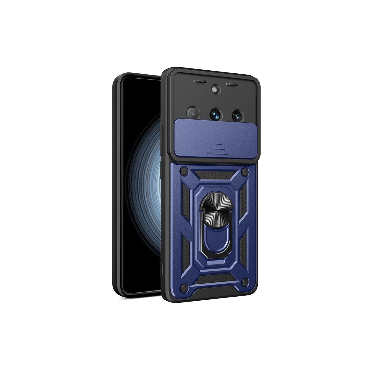 Newface Realme 11 Pro Kılıf Pars Lens Yüzüklü Silikon - Lacivert