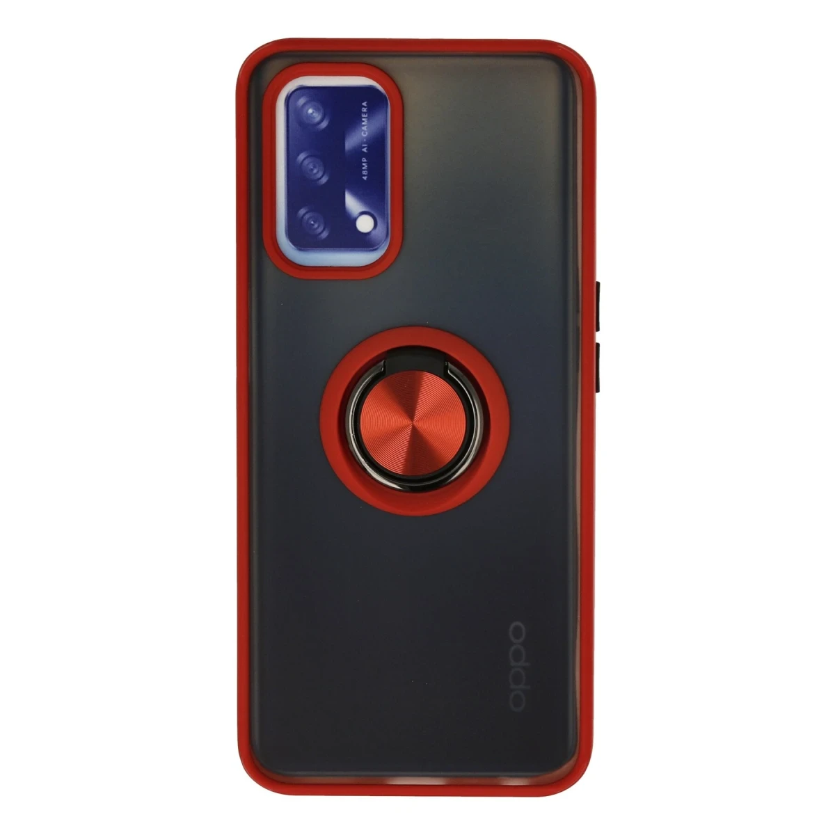 Newface Oppo A74 4G Kılıf Montreal Yüzüklü Silikon Kapak - Kırmızı