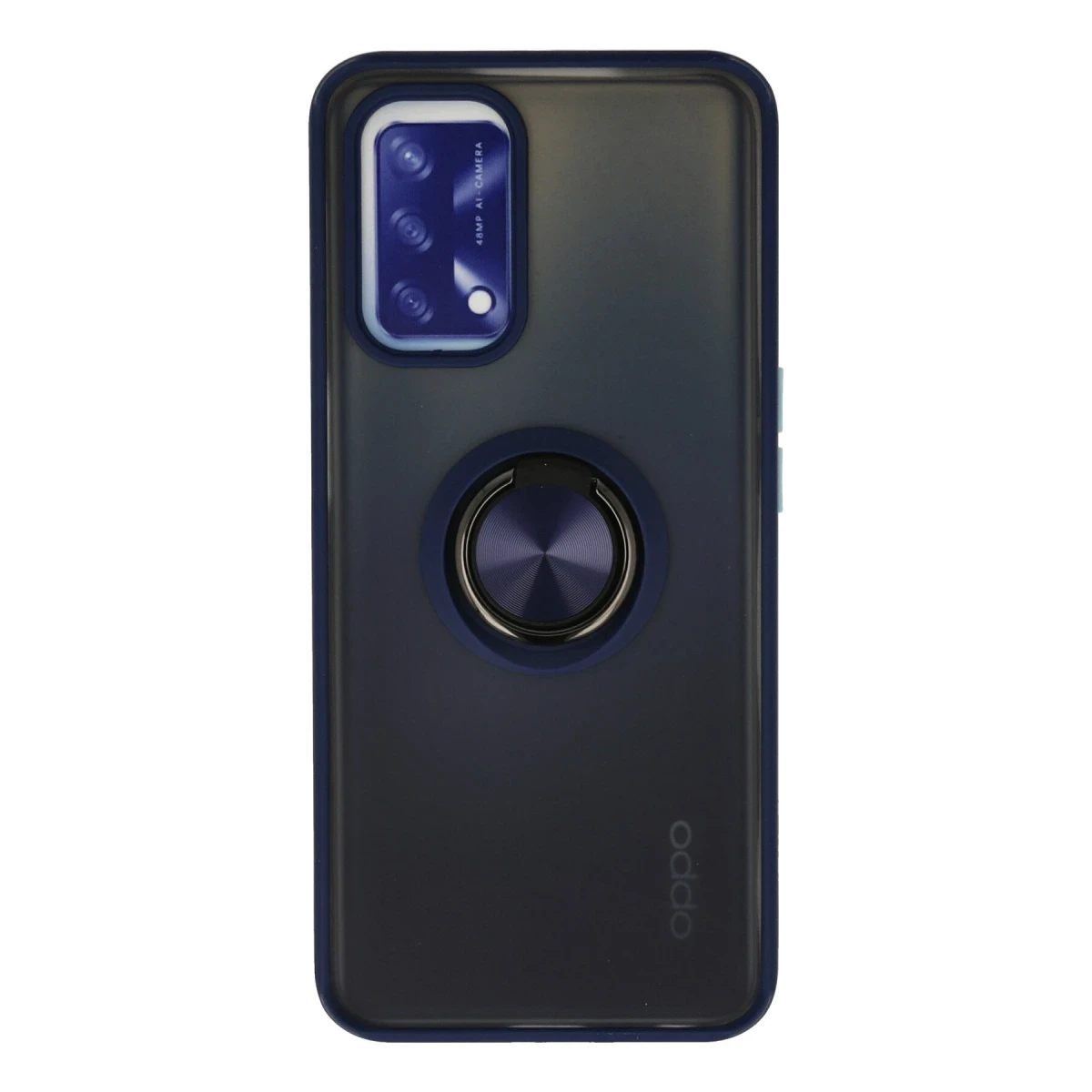 Newface Oppo A74 4G Kılıf Montreal Yüzüklü Silikon Kapak - Lacivert