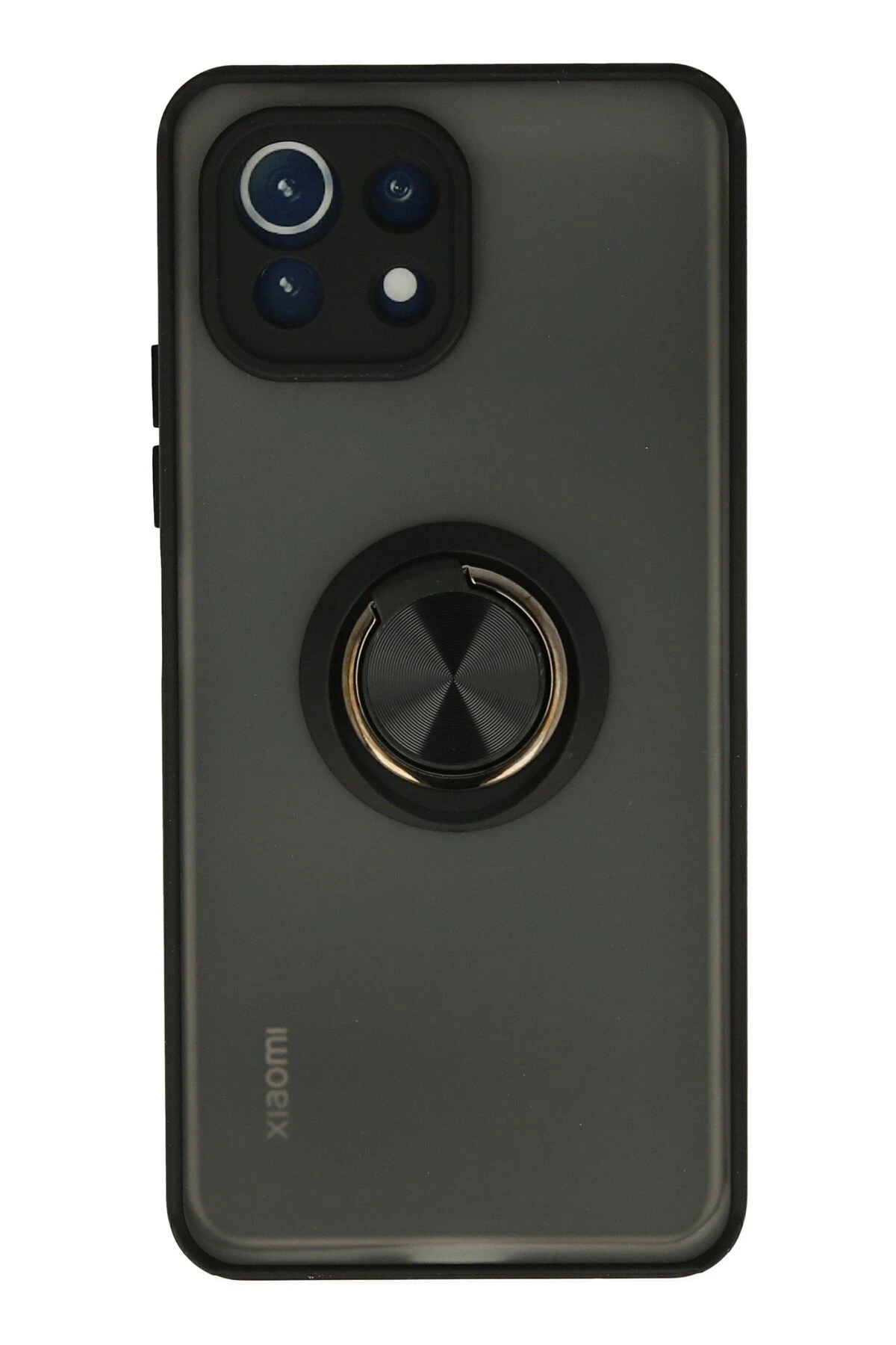 Newface Xiaomi Mİ 11 Lite Kılıf Montreal Yüzüklü Silikon Kapak - Siyah