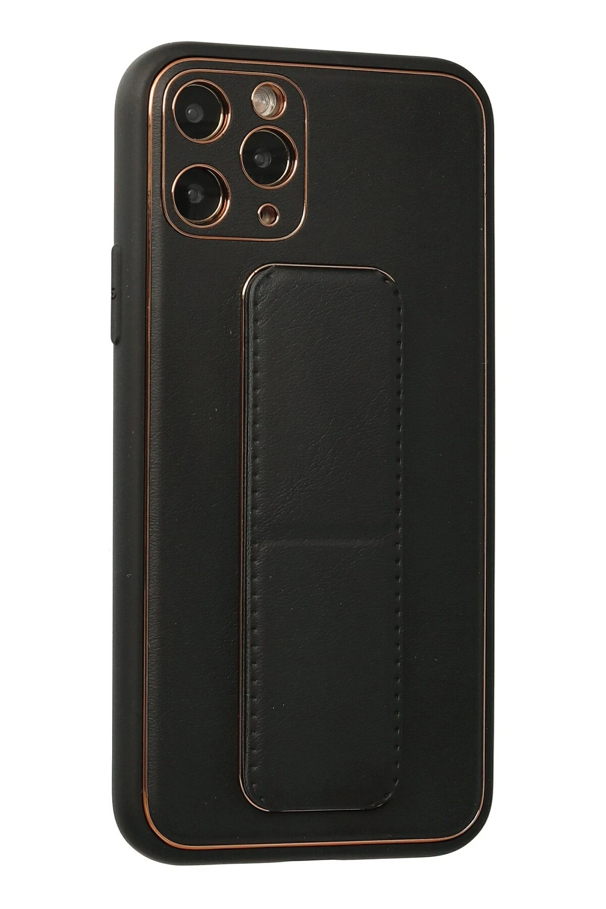 Newface iPhone 11 Pro Kılıf Coco Deri Standlı Kapak - Siyah