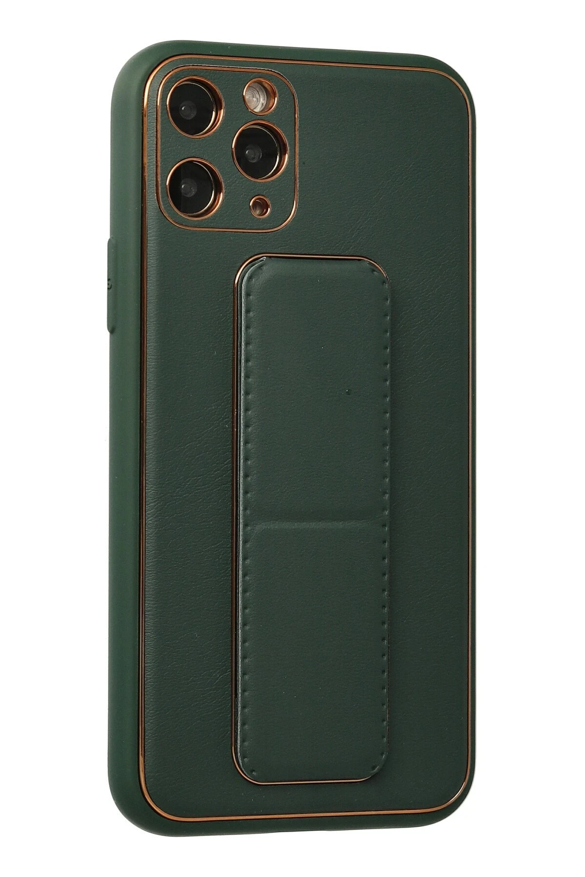 Newface iPhone 11 Pro Kılıf Coco Deri Standlı Kapak - Yeşil