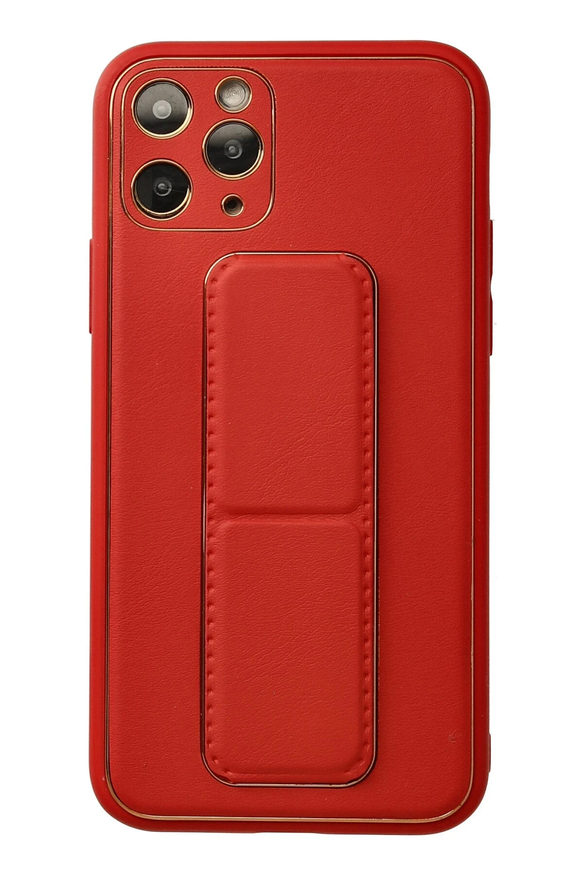 Newface iPhone 11 Pro Kılıf Coco Deri Standlı Kapak - Kırmızı