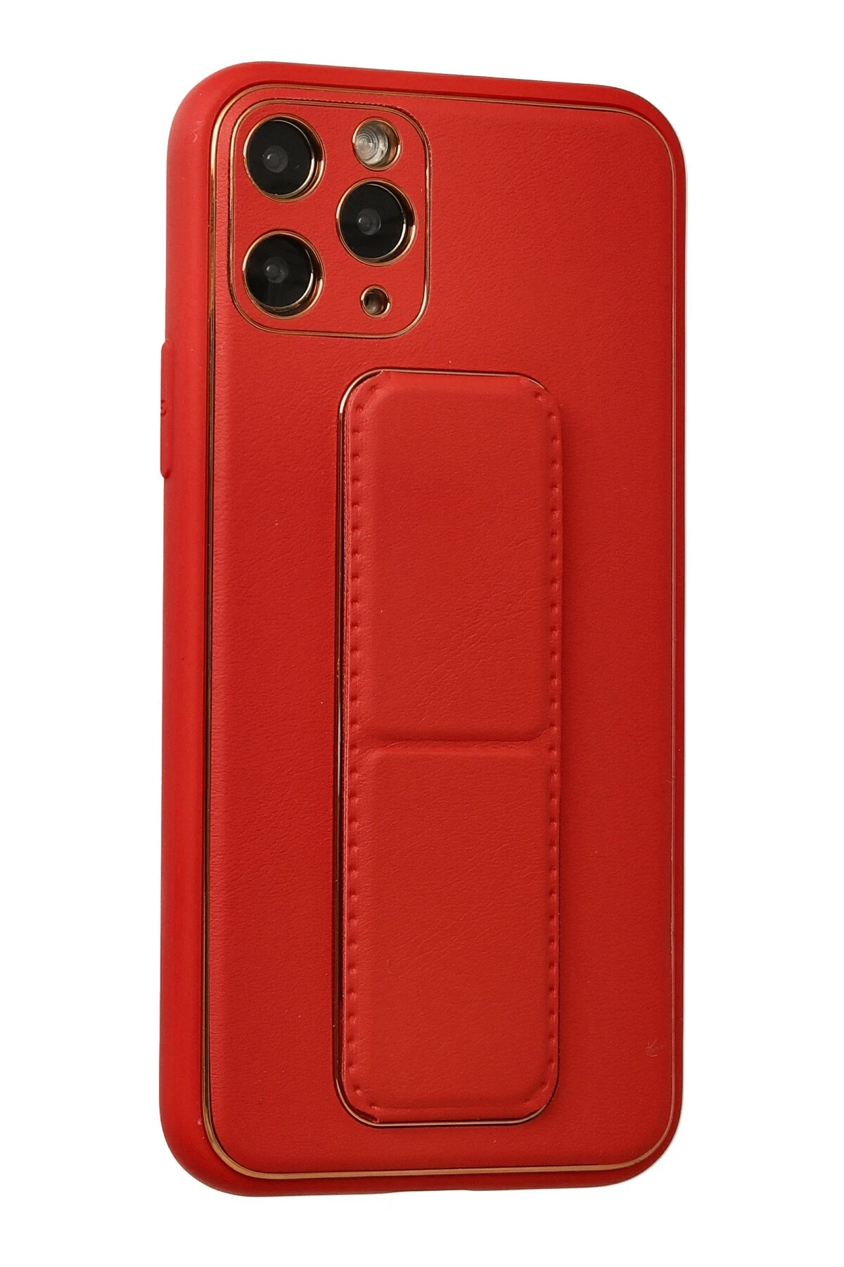 Newface iPhone 11 Pro Kılıf Coco Deri Standlı Kapak - Kırmızı
