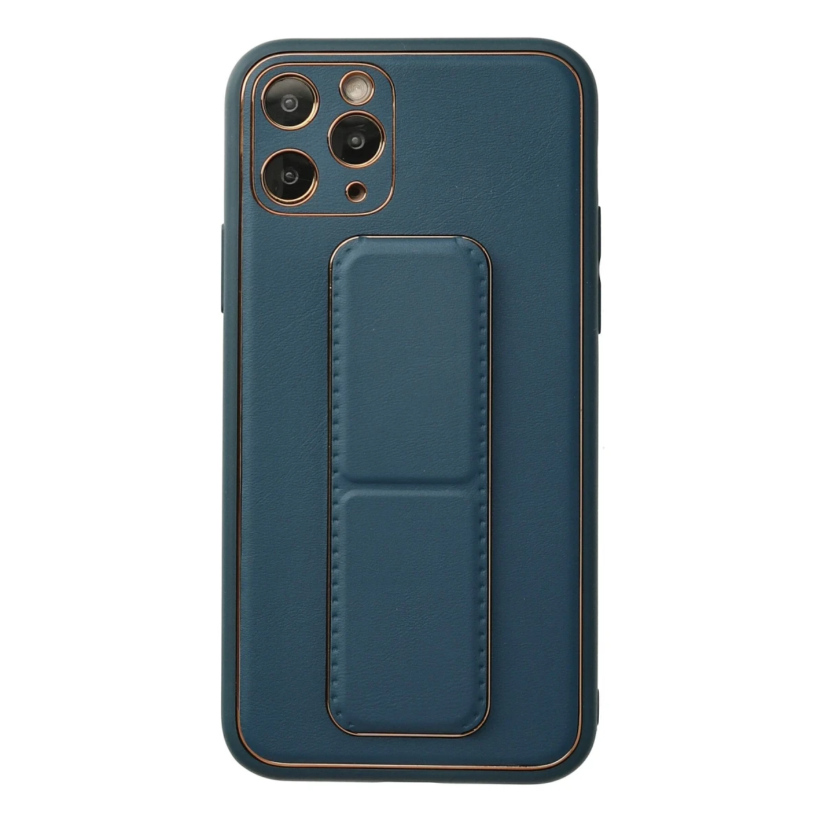 Newface Apple iPhone 11 Pro Kılıf Coco Deri Standlı Kapak - Mavi