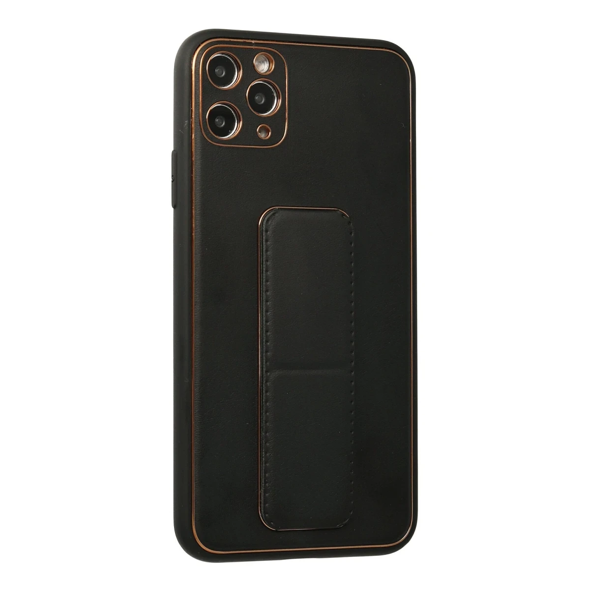 Newface Apple iPhone 11 Pro Max Kılıf Coco Deri Standlı Kapak - Siyah — görsel 5
