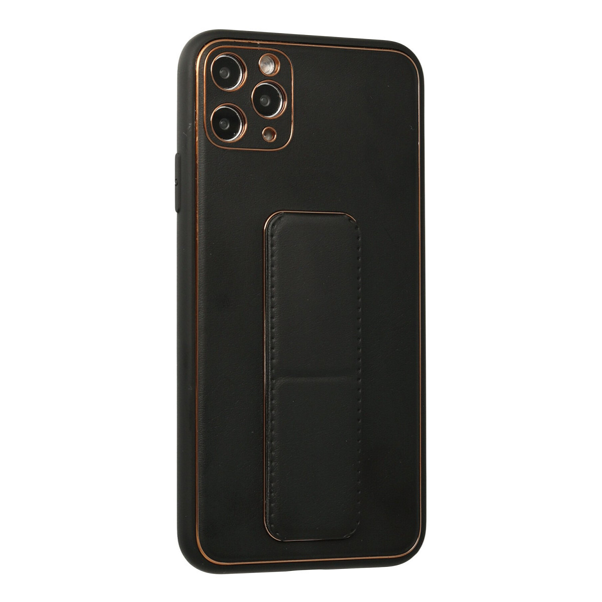 Newface Apple iPhone 11 Pro Max Kılıf Coco Deri Standlı Kapak - Siyah — görsel 8