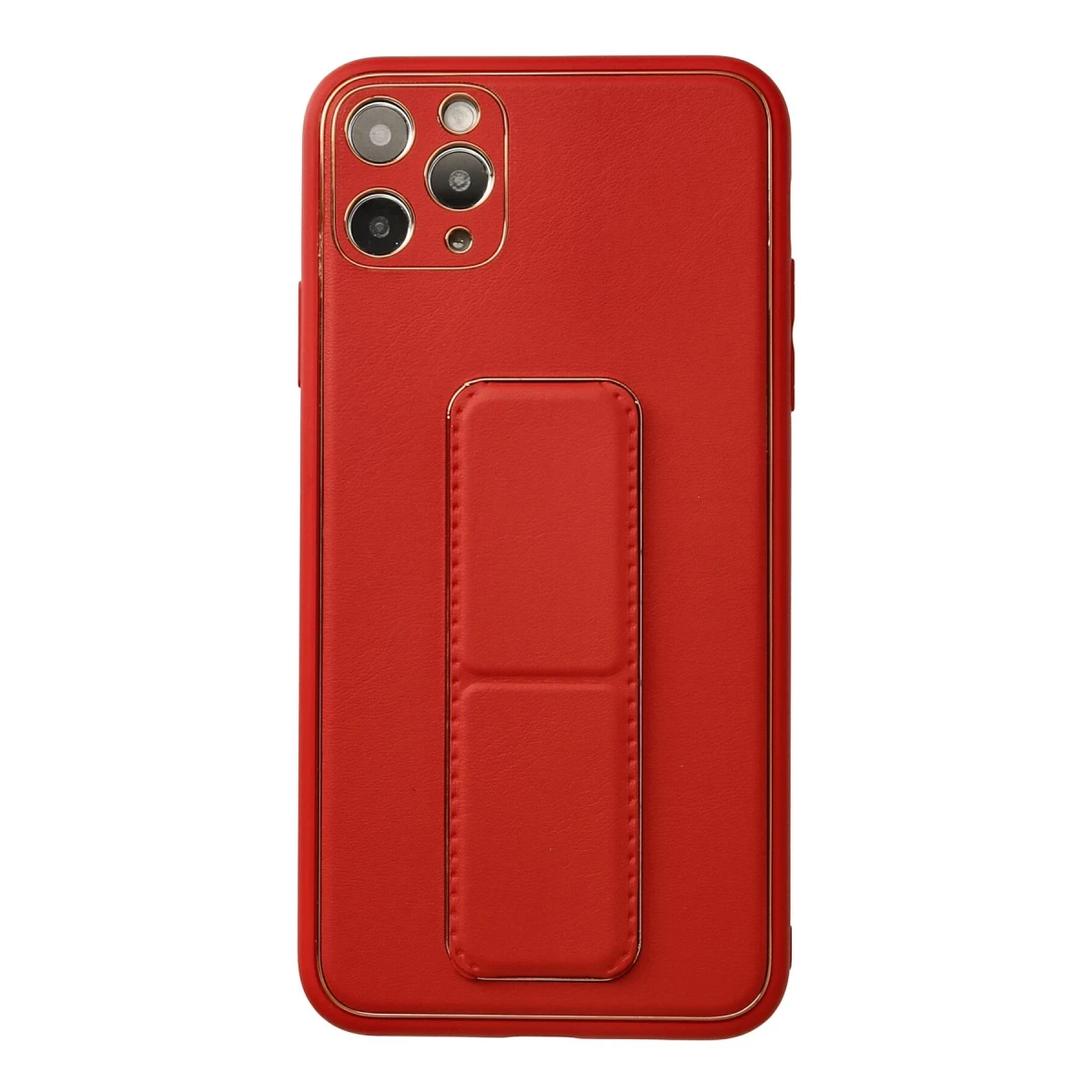 Newface Apple iPhone 11 Pro Max Kılıf Coco Deri Standlı Kapak - Kırmızı