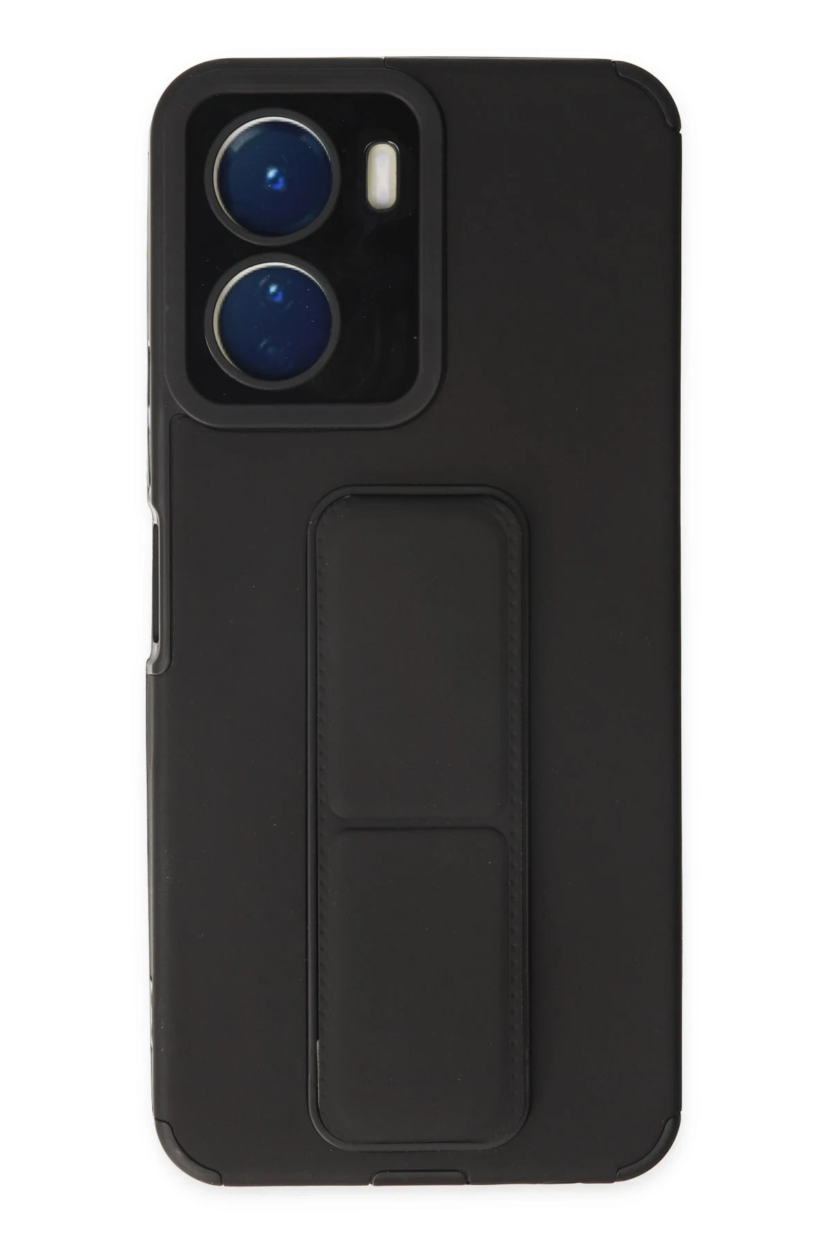 Newface Vivo Y16 Kılıf Mega Standlı Silikon - Siyah