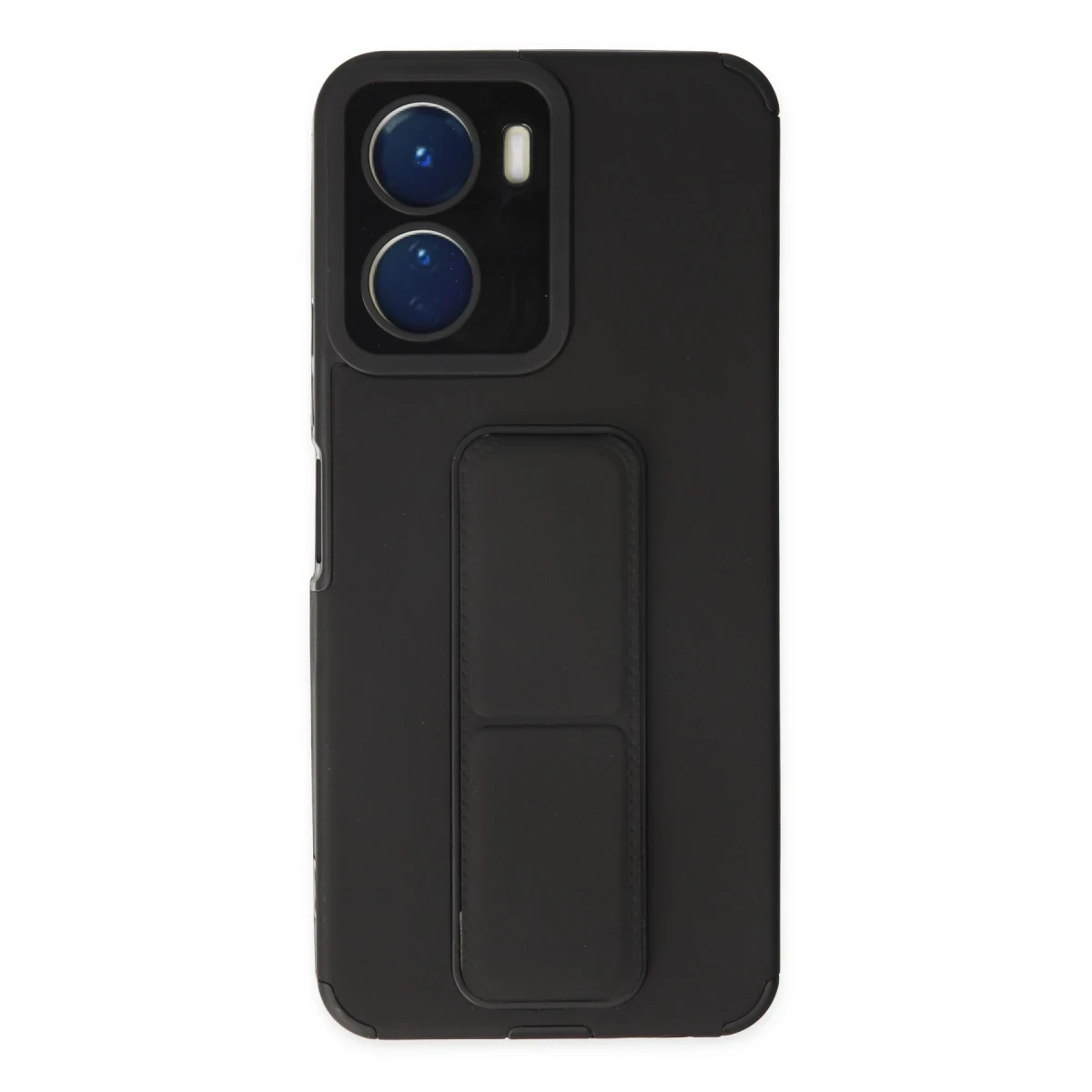 Newface Vivo Y16 Kılıf Mega Standlı Silikon - Siyah