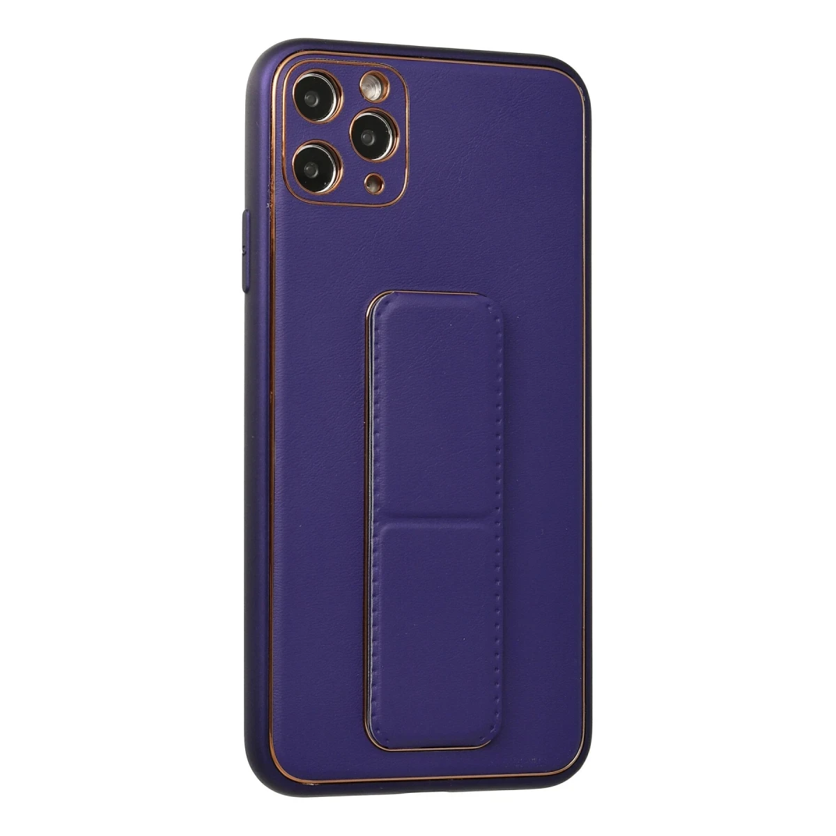Newface Apple iPhone 11 Pro Max Kılıf Coco Deri Standlı Kapak - Mor