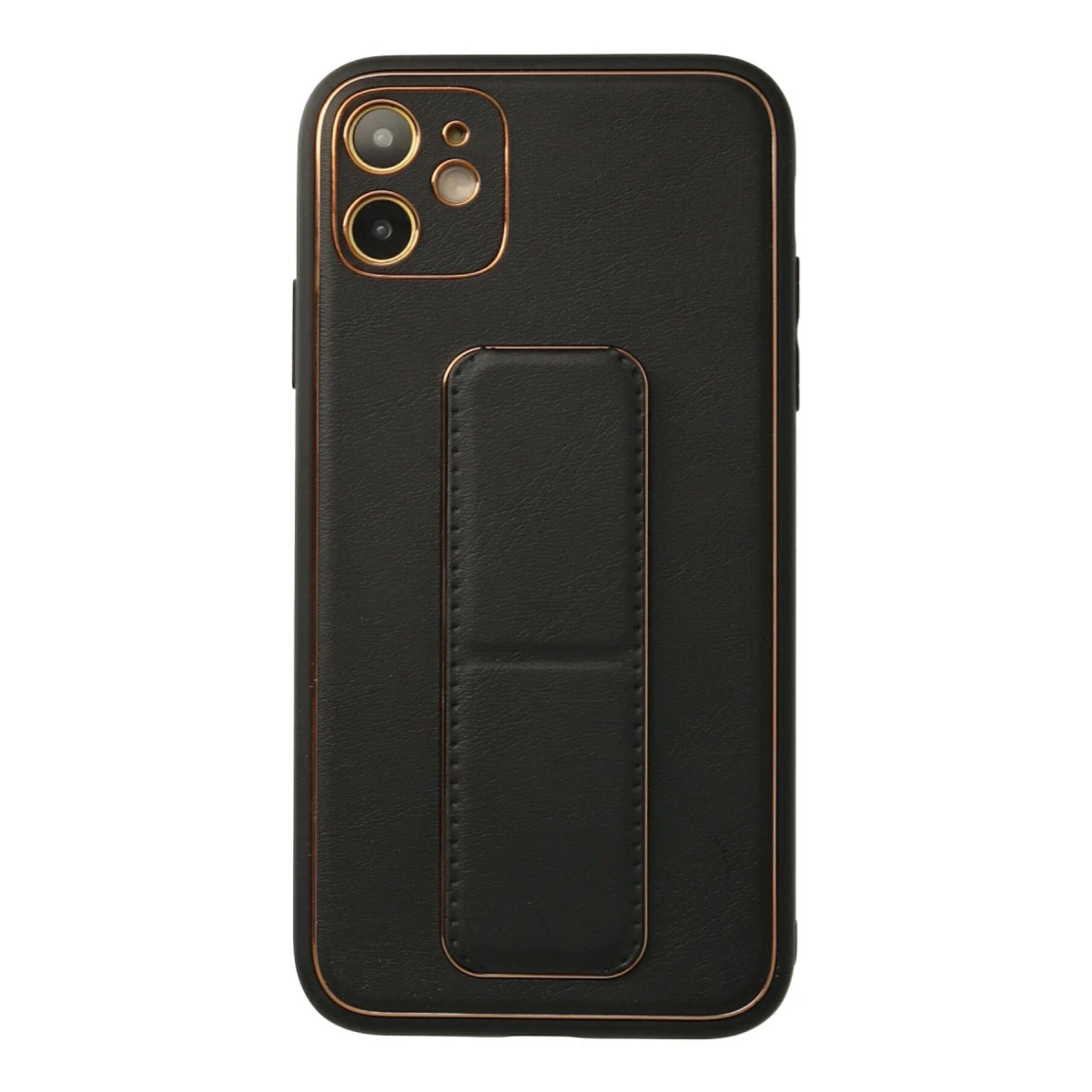 Newface Apple iPhone 12 Kılıf Coco Deri Standlı Kapak - Siyah — görsel 4