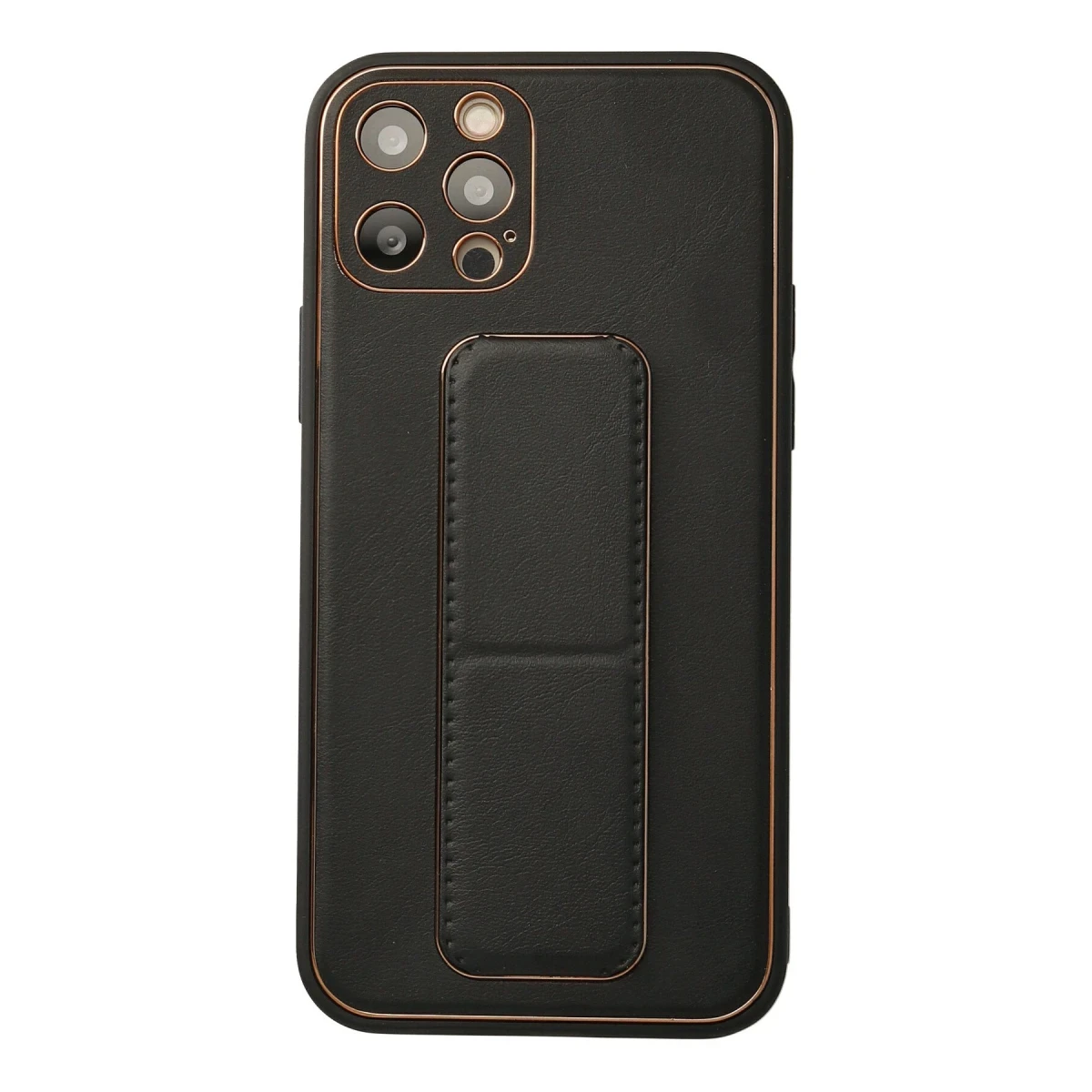 Newface Apple iPhone 12 Pro Kılıf Coco Deri Standlı Kapak - Siyah — görsel 4