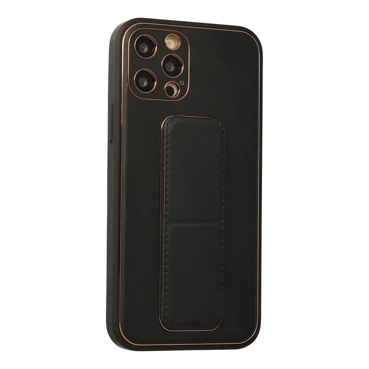 Newface Apple iPhone 12 Pro Kılıf Coco Deri Standlı Kapak - Siyah — görsel 5
