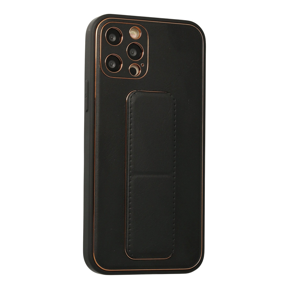 Newface Apple iPhone 12 Pro Kılıf Coco Deri Standlı Kapak - Siyah — görsel 8