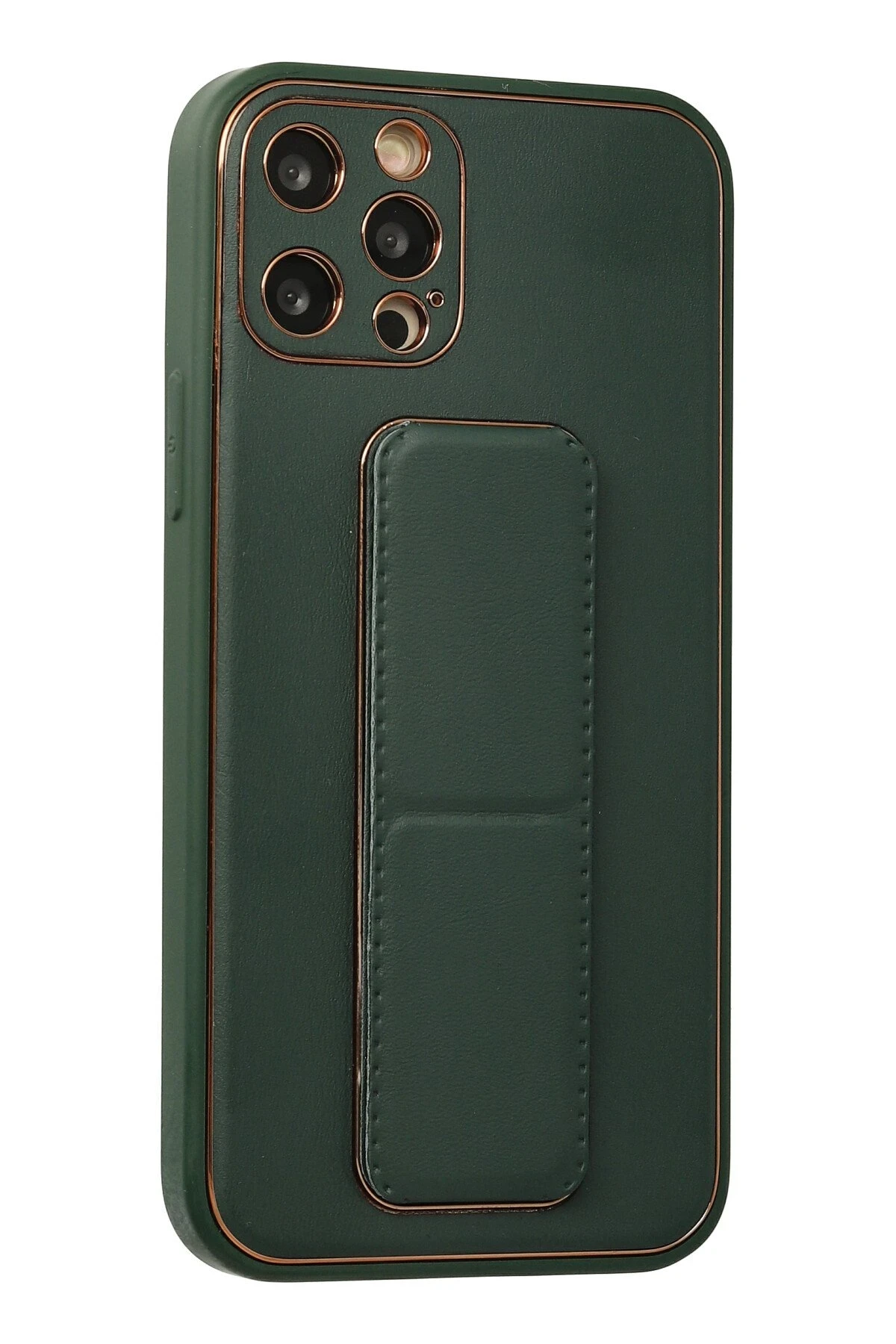 Newface iPhone 12 Pro Kılıf Coco Deri Standlı Kapak - Yeşil
