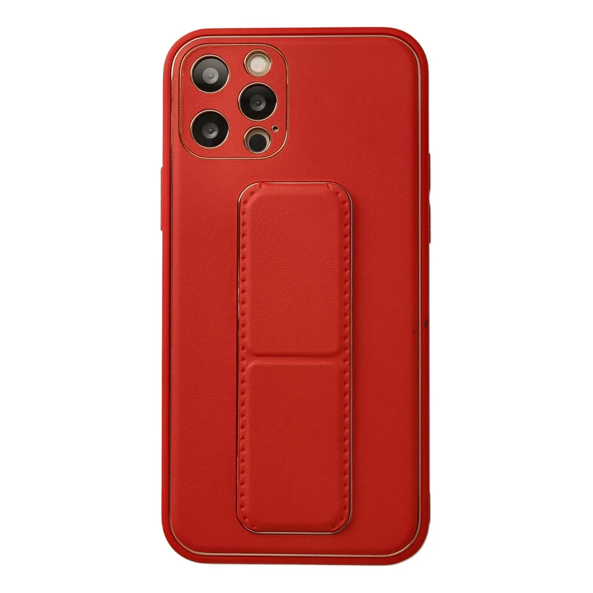 Newface Apple iPhone 12 Pro Kılıf Coco Deri Standlı Kapak - Kırmızı