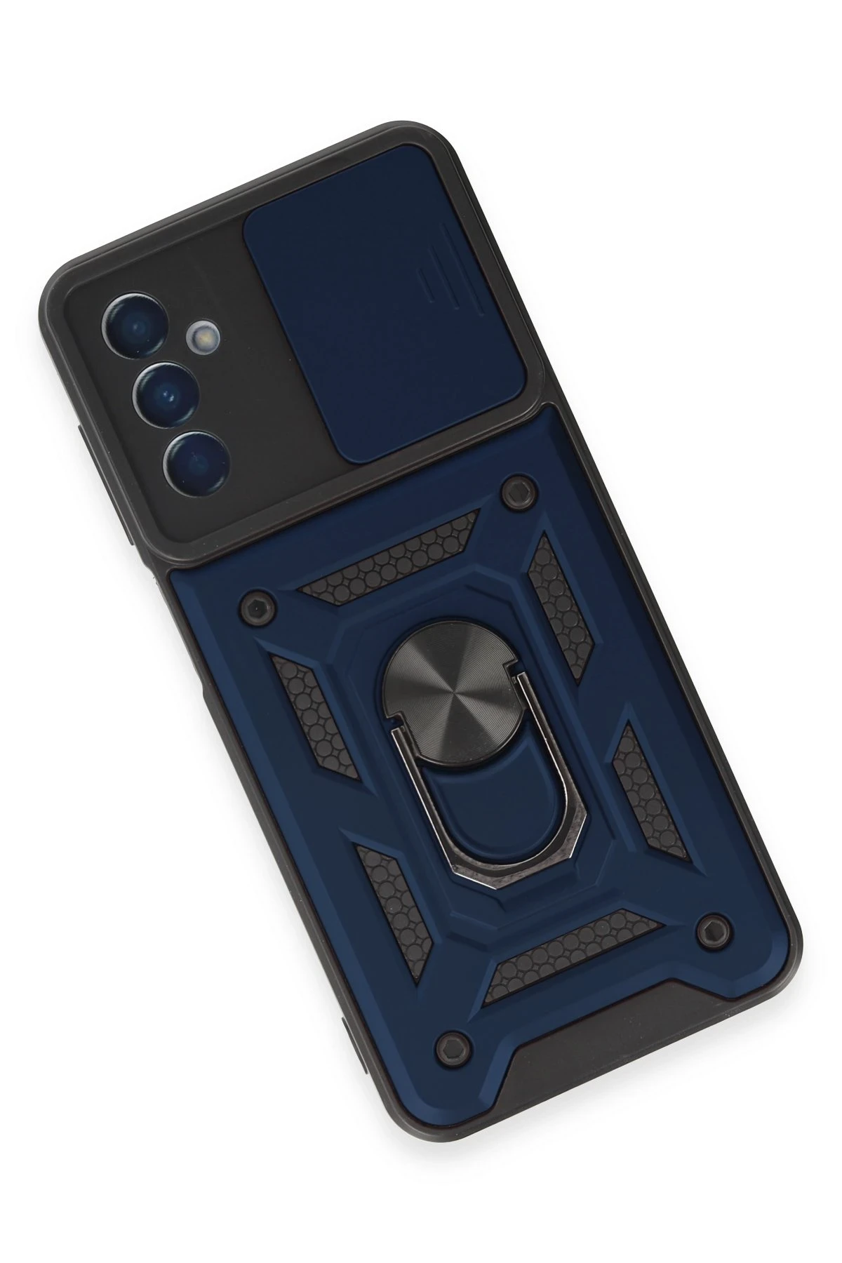 Newface Samsung Galaxy M14 5G Kılıf Pars Lens Yüzüklü Silikon - Lacivert