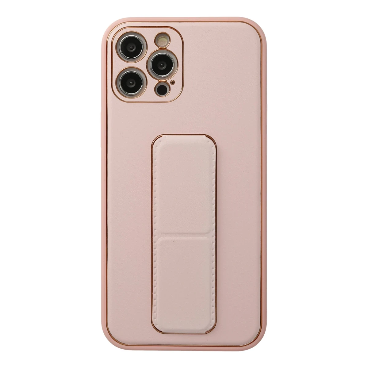 Newface Apple iPhone 12 Pro Kılıf Coco Deri Standlı Kapak - Pembe