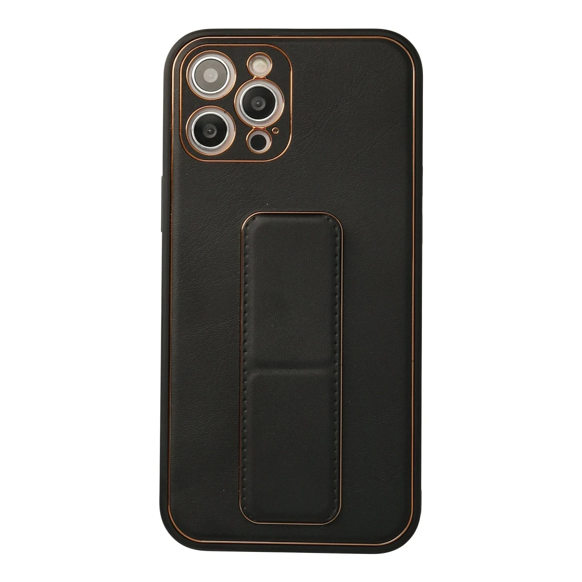 Newface Apple iPhone 12 Pro Max Kılıf Coco Deri Standlı Kapak - Siyah — görsel 4