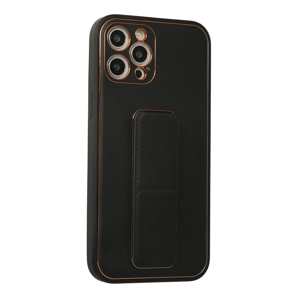 Newface Apple iPhone 12 Pro Max Kılıf Coco Deri Standlı Kapak - Siyah — görsel 5