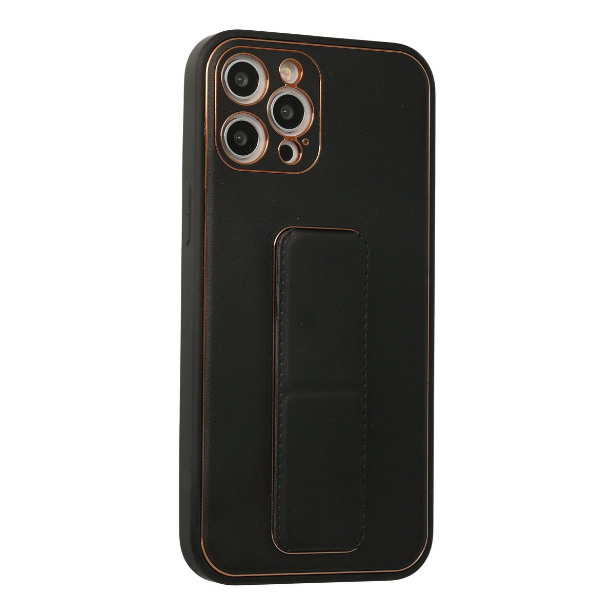 Newface Apple iPhone 12 Pro Max Kılıf Coco Deri Standlı Kapak - Siyah — görsel 8