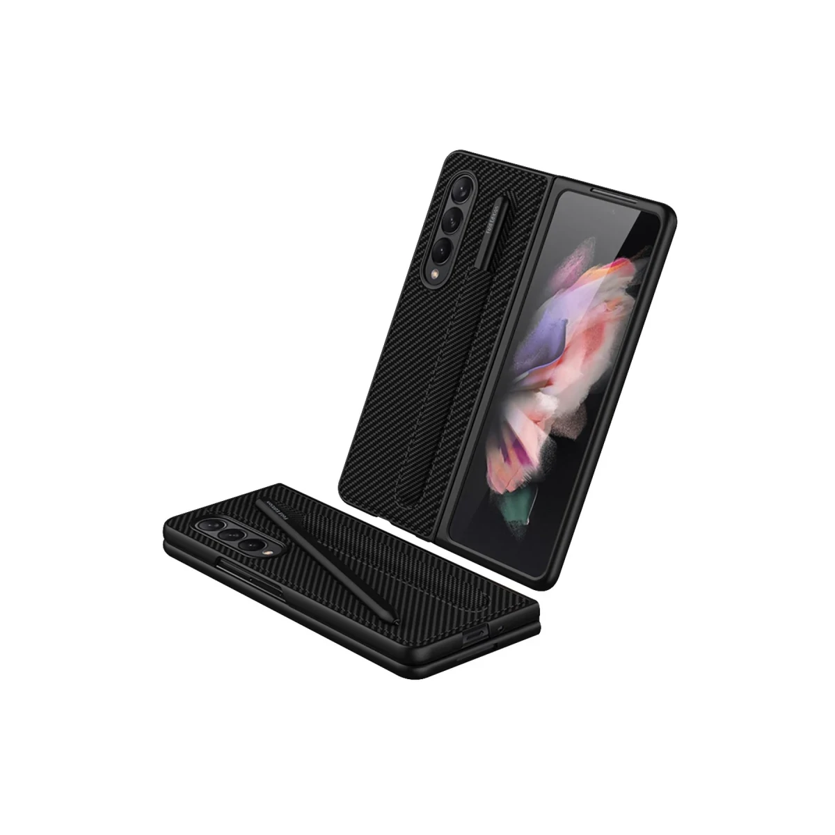 Newface Samsung Galaxy Z Fold 3 Kılıf Fold Kapak - Karbon — görsel 3