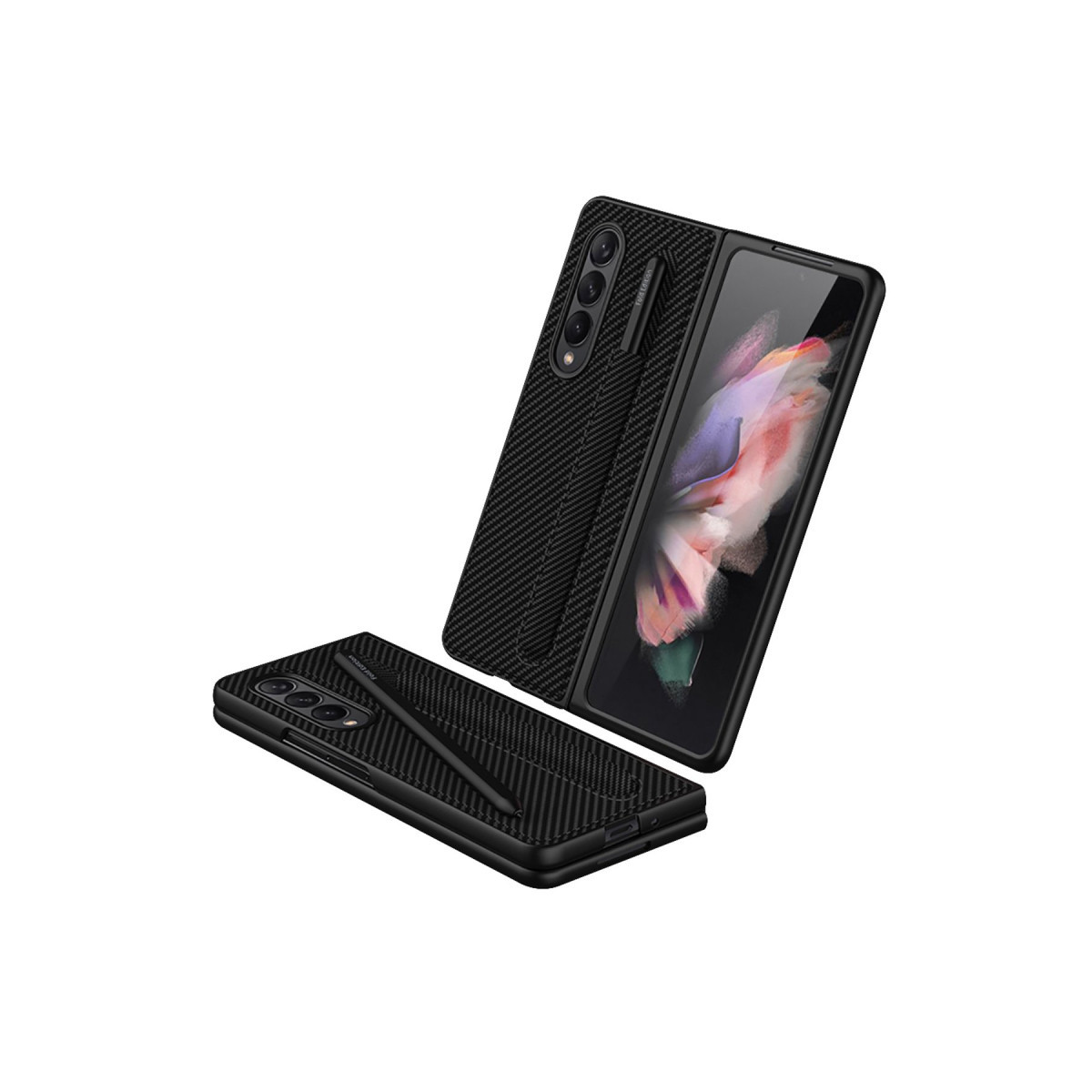 Newface Samsung Galaxy Z Fold 3 Kılıf Fold Kapak - Karbon — görsel 5
