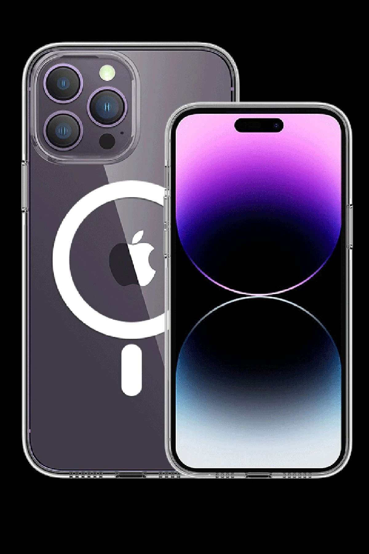 Newface Apple iPhone 15 Pro Kılıf Tron Şeffaf Magsafe Kapak - Siyah — görsel 3