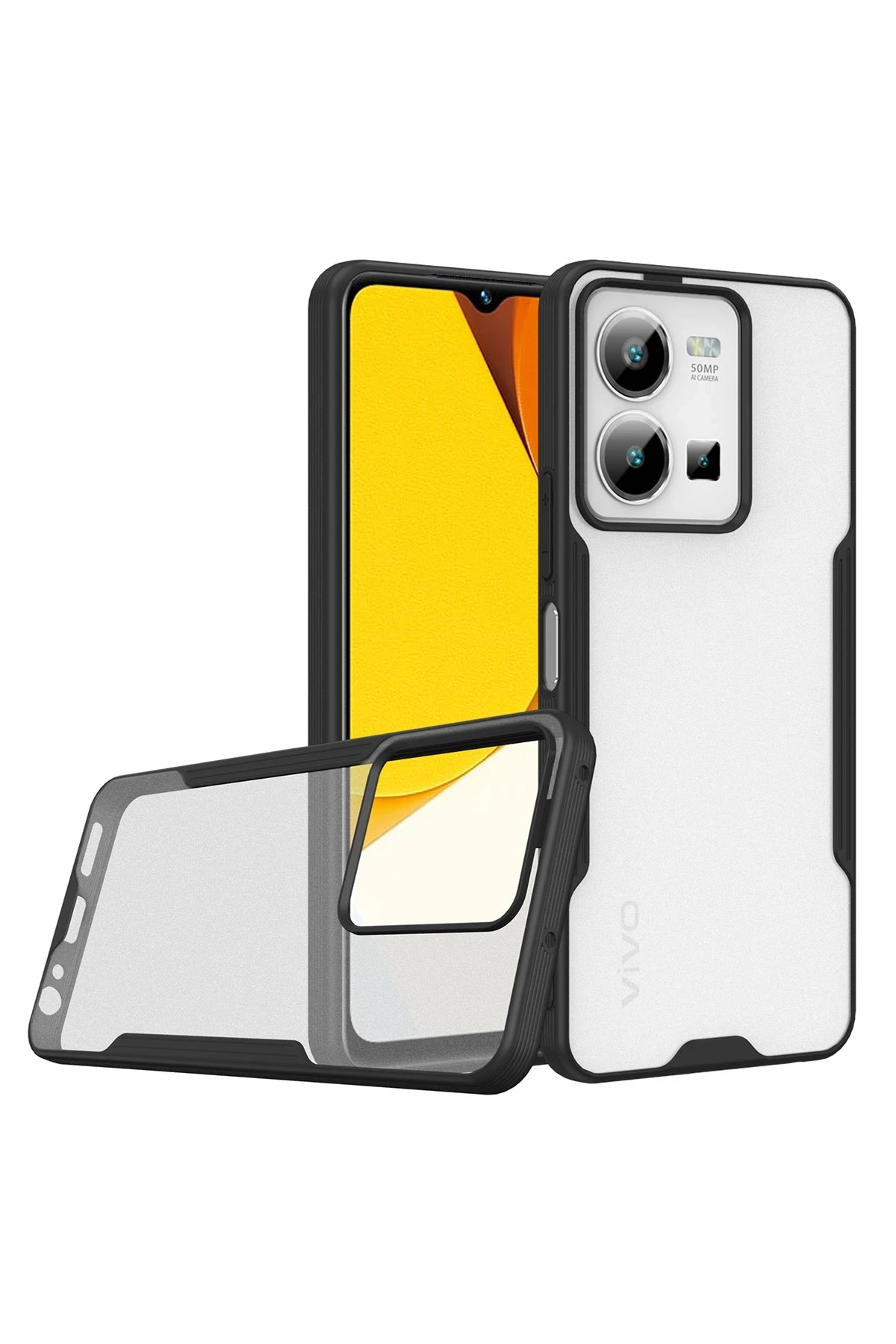 Newface Vivo Y35 Kılıf Platin Silikon - Siyah