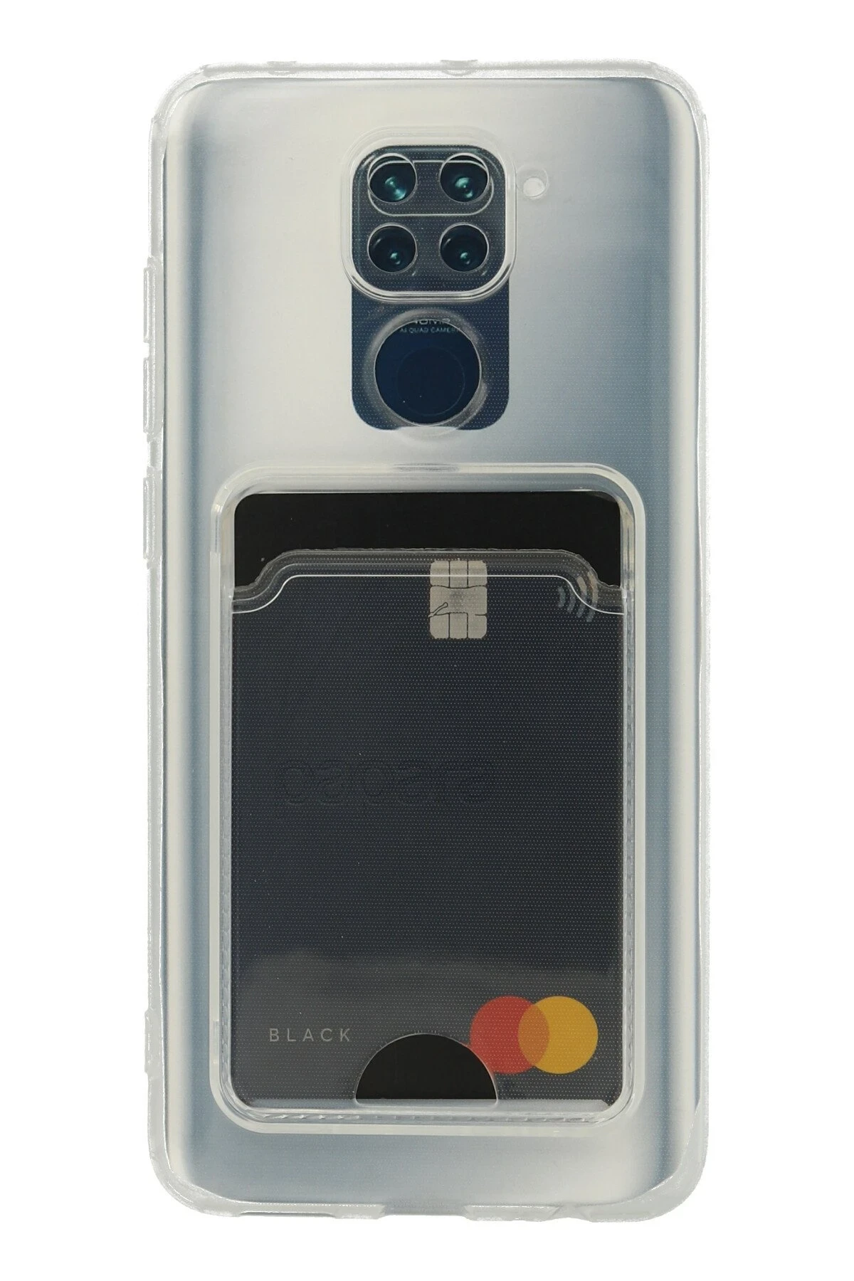 Newface Xiaomi Redmi Note 9 Kılıf Kart Şeffaf Silikon - Şeffaf