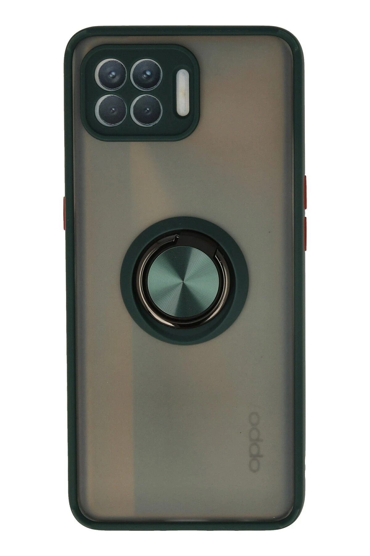 Newface Oppo Reno 4 Lite Kılıf Montreal Yüzüklü Silikon Kapak - Yeşil