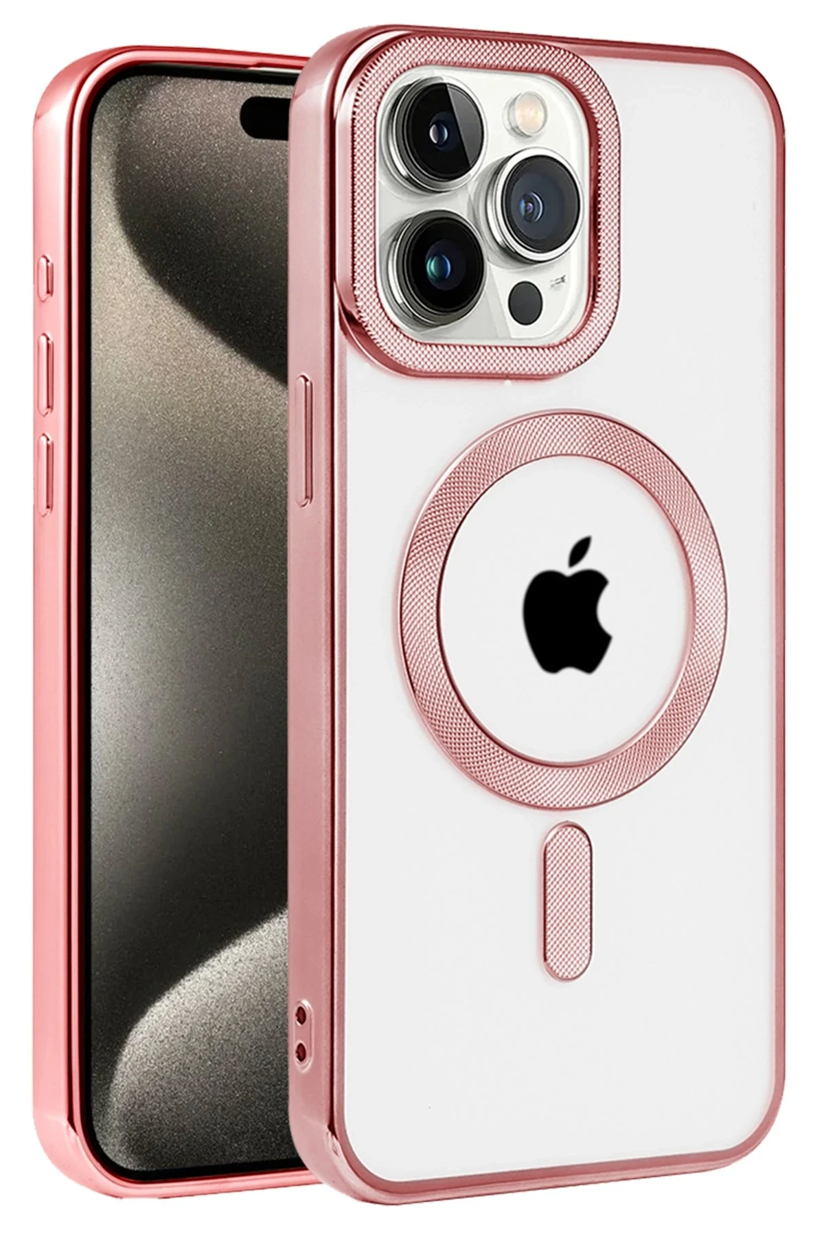 Newface iPhone 14 Pro Kılıf Kronos Magsafe Kapak - Rose Gold