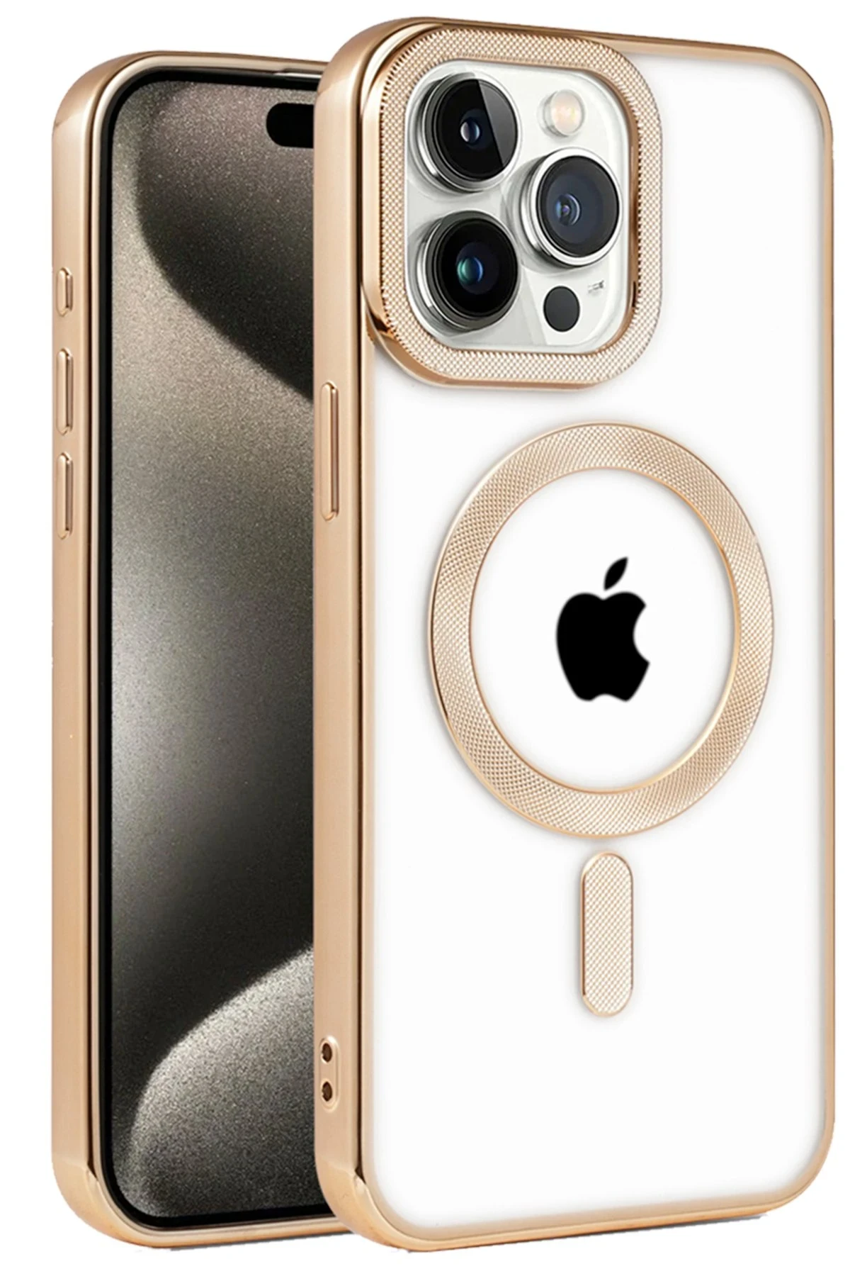 Newface iPhone 14 Pro Kılıf Kronos Magsafe Kapak - Gold
