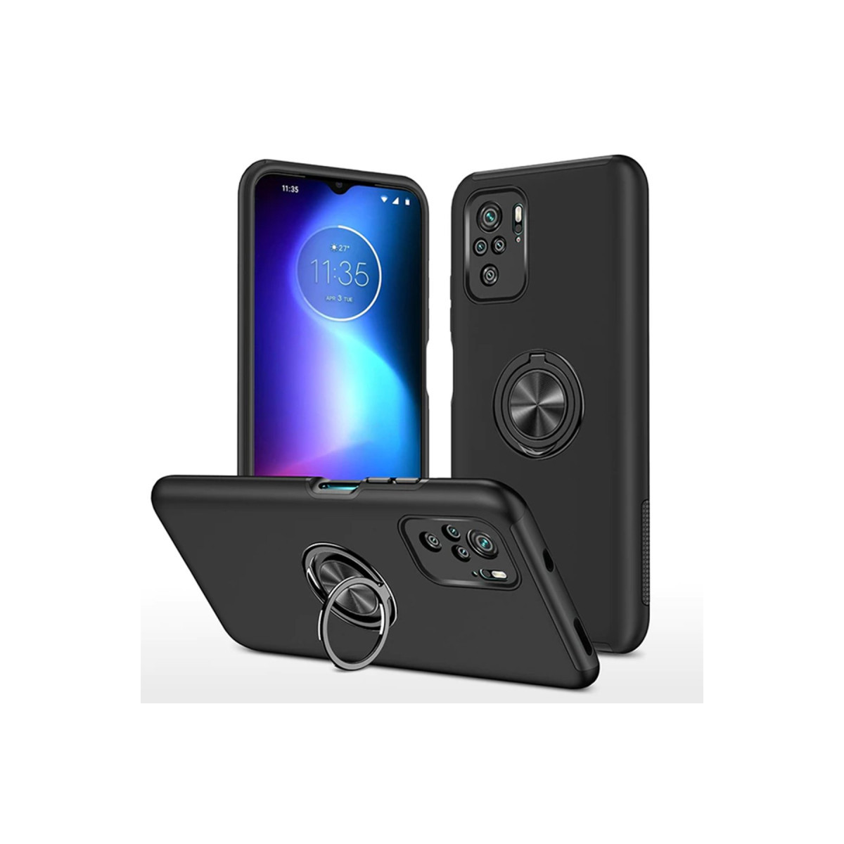 Newface Xiaomi Poco F3 Kılıf Elit Yüzüklü Kapak - Siyah — görsel 3