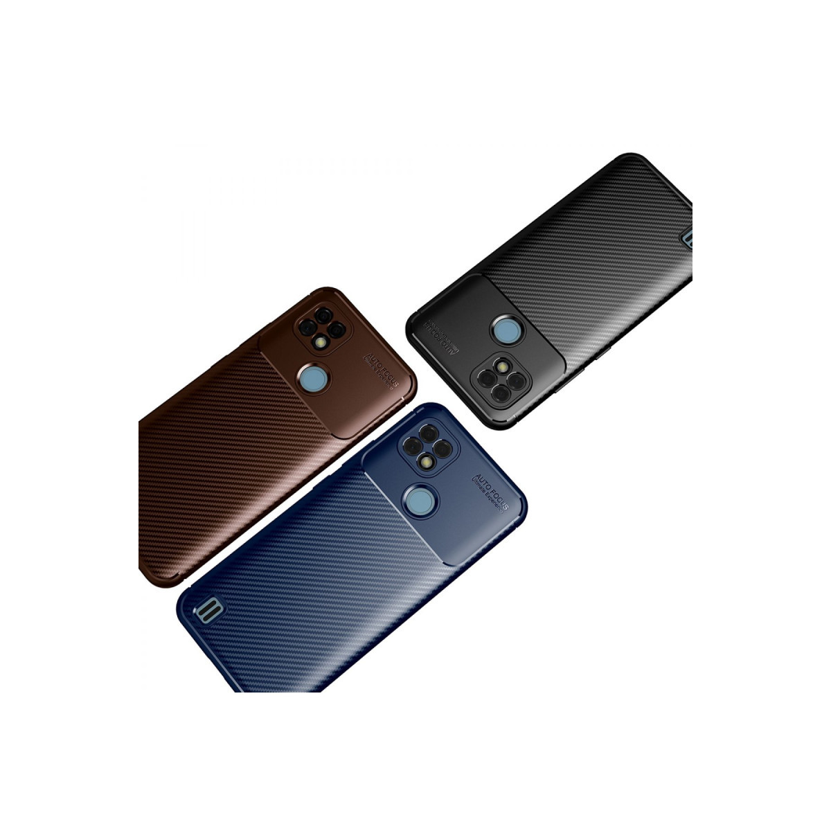 Newface Realme C21 Kılıf Auto Focus Karbon Kapak - Siyah — görsel 9