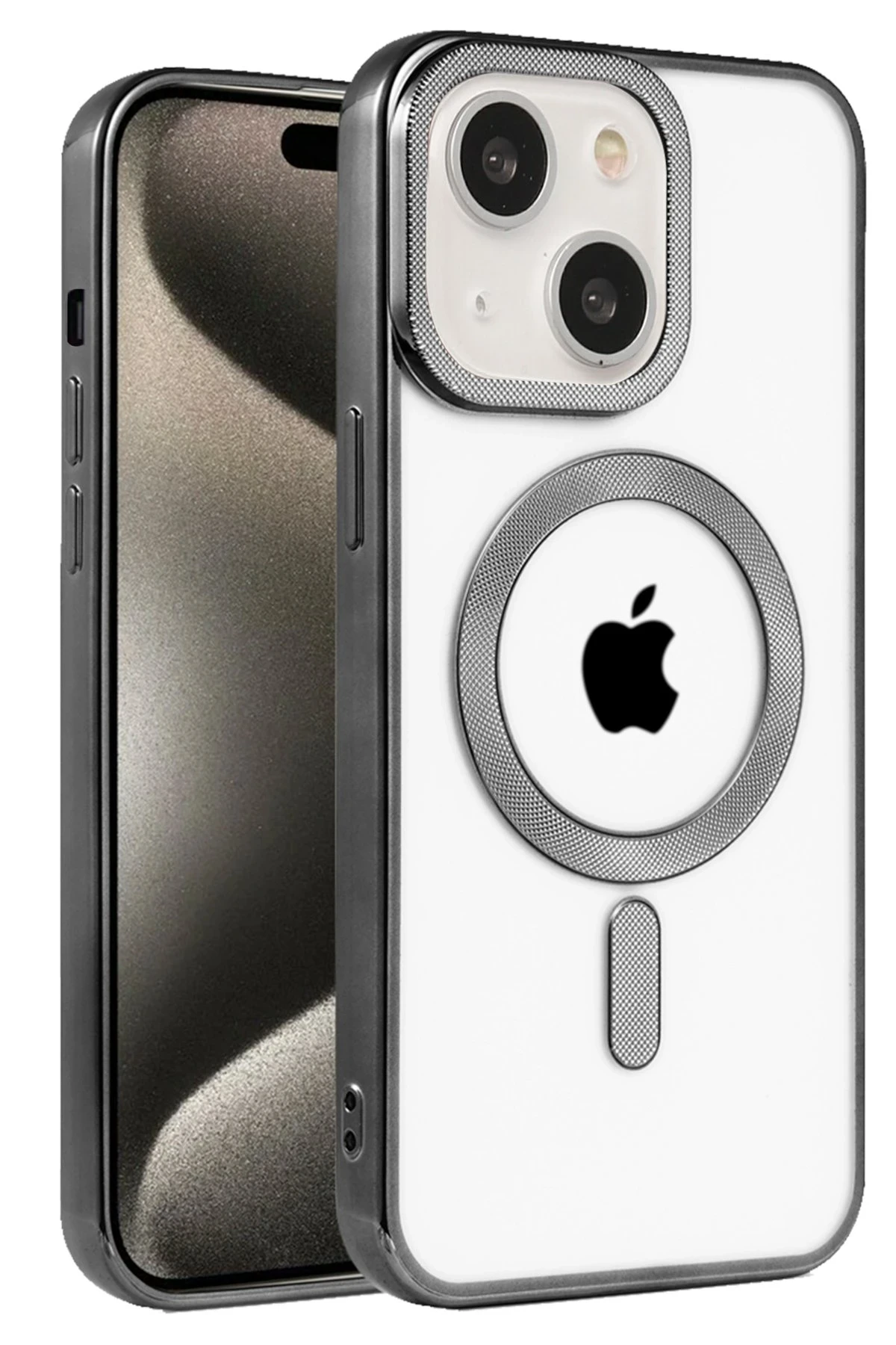 Newface Apple iPhone 15 Kılıf Kronos Magsafe Kapak - Siyah