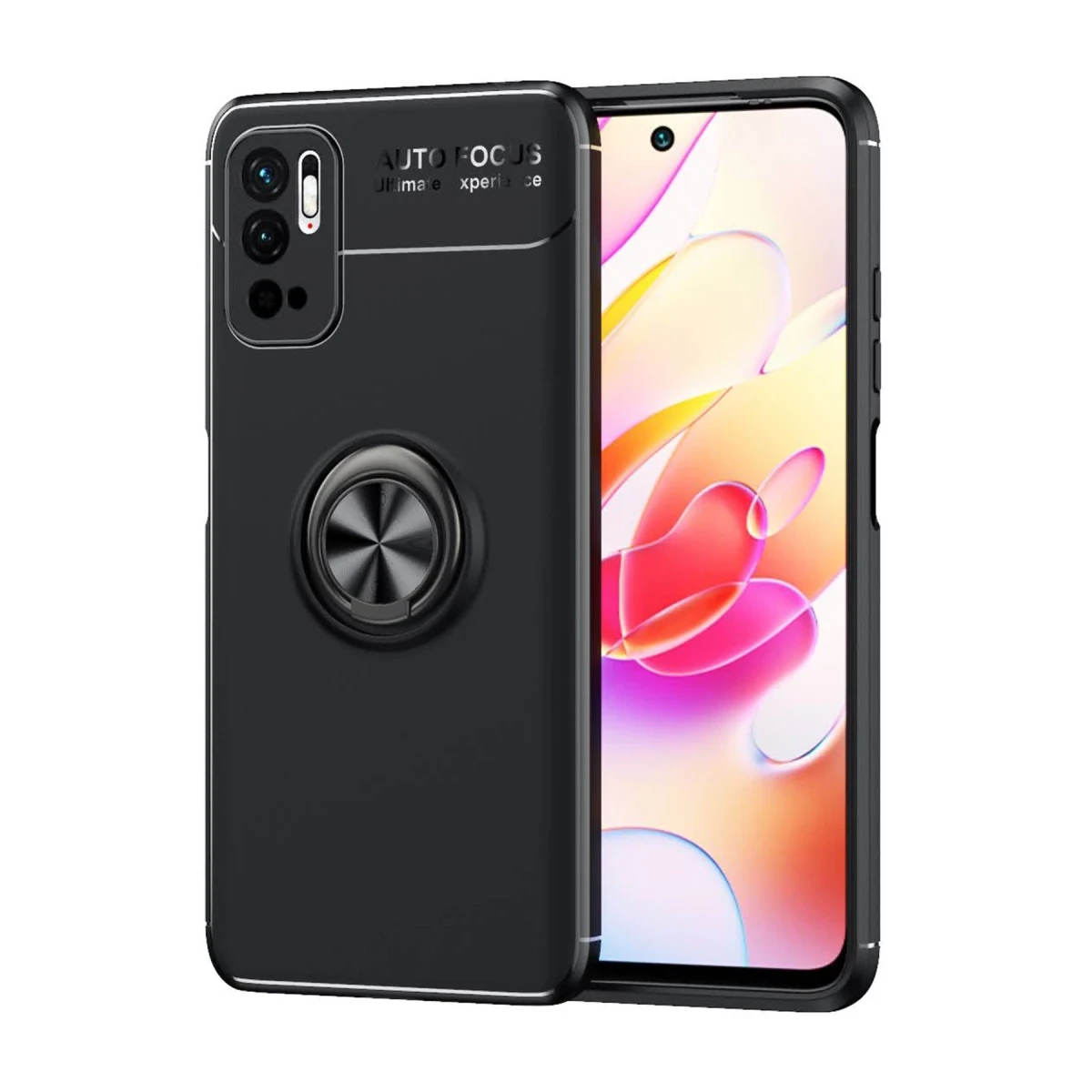 Newface Xiaomi Redmi Note 10 5G Kılıf Range Yüzüklü Silikon - Siyah — görsel 4