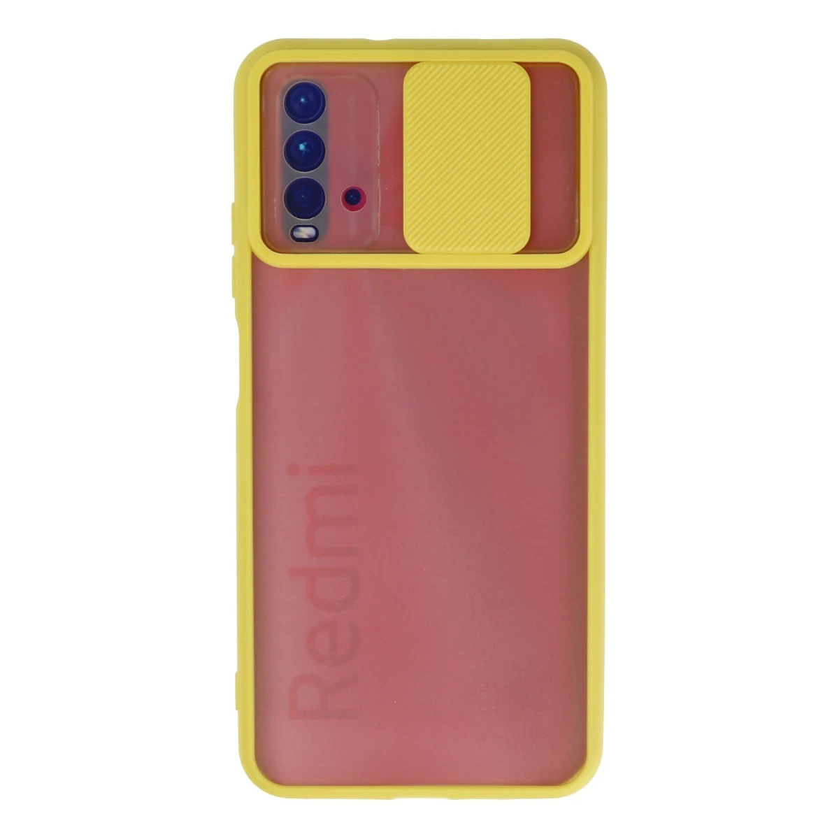 Newface Xiaomi Redmi 9T Kılıf Palm Buzlu Kamera Sürgülü Silikon - Sarı