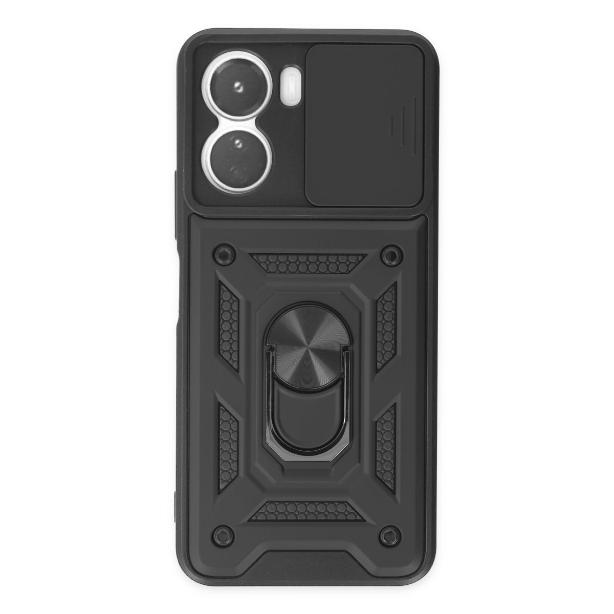 Newface Vivo Y16 Kılıf Pars Lens Yüzüklü Silikon - Siyah — görsel 11