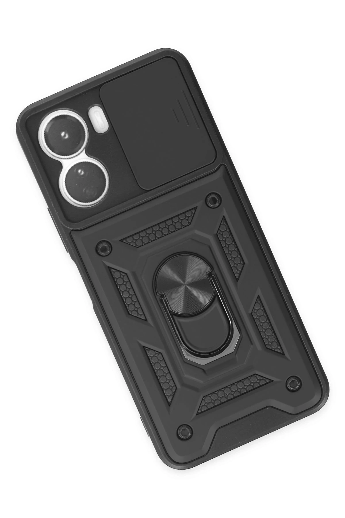 Newface Vivo Y16 Kılıf Pars Lens Yüzüklü Silikon - Siyah — görsel 3