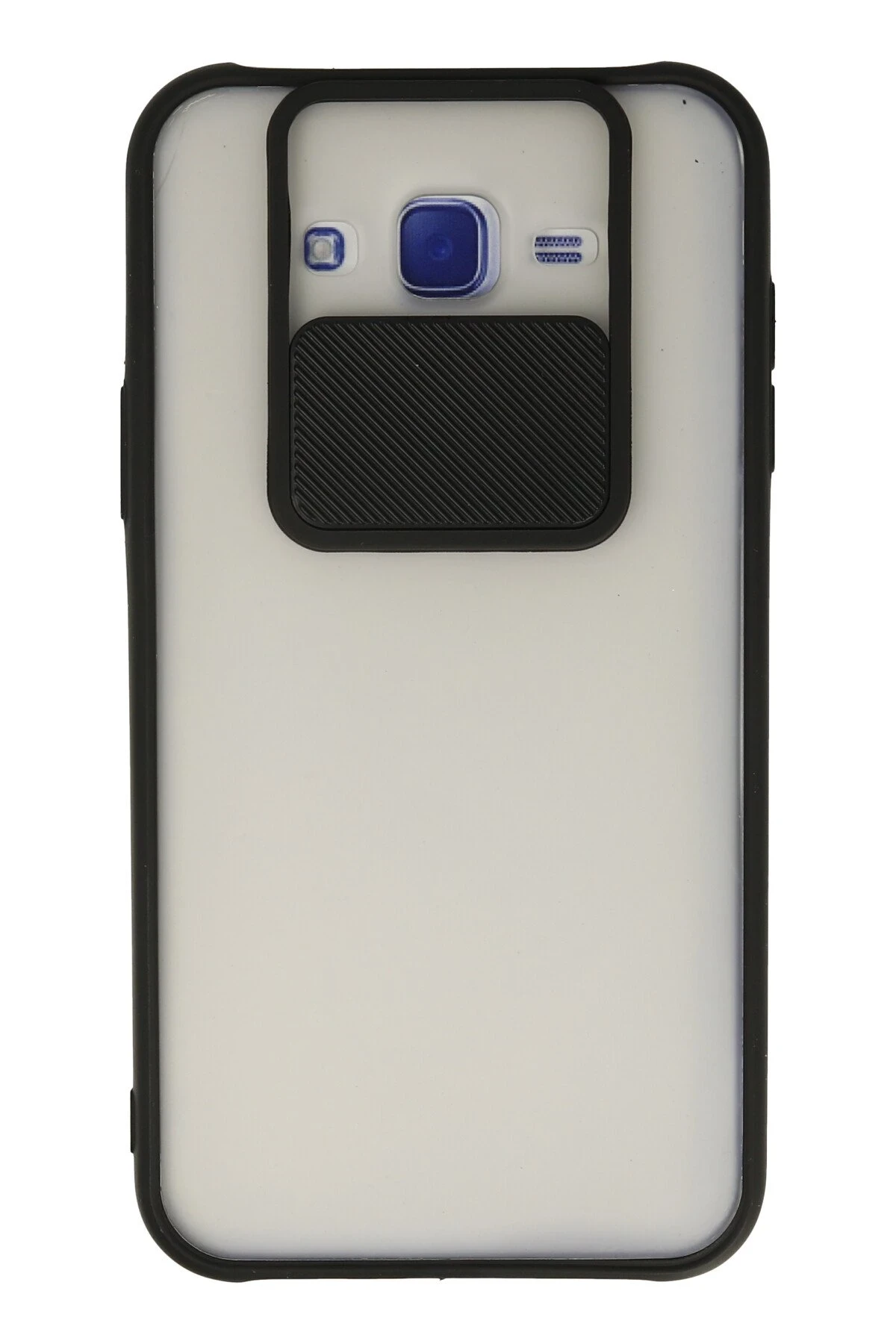 Newface Samsung Galaxy J7 Kılıf Palm Buzlu Kamera Sürgülü Silikon - Siyah