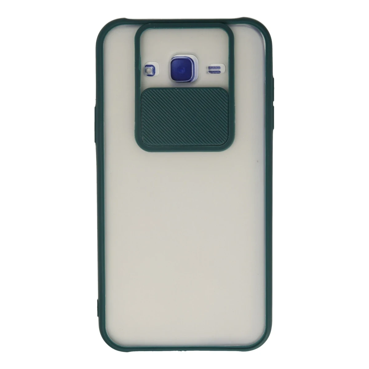 Newface Samsung Galaxy J7 Kılıf Palm Buzlu Kamera Sürgülü Silikon - Yeşil
