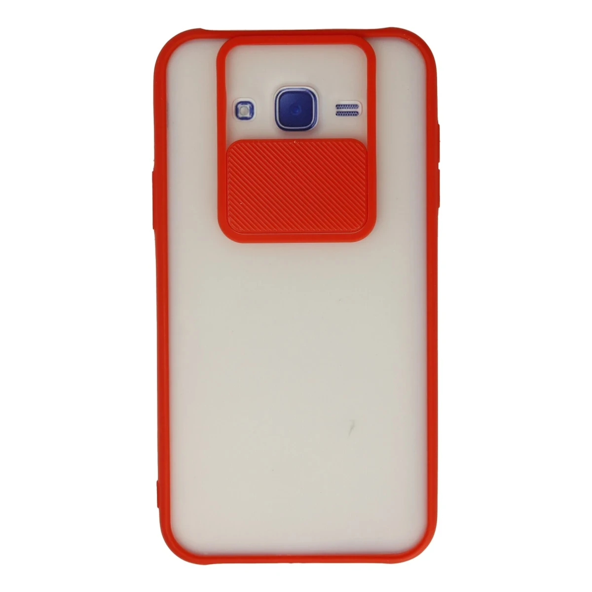 Newface Samsung Galaxy J7 Kılıf Palm Buzlu Kamera Sürgülü Silikon - Kırmızı