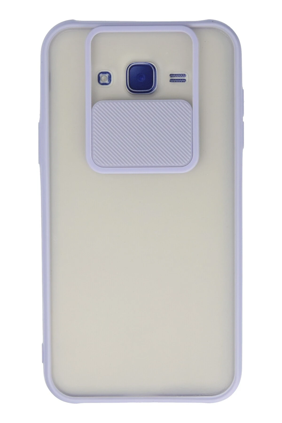 Newface Samsung Galaxy J7 Kılıf Palm Buzlu Kamera Sürgülü Silikon - Lila