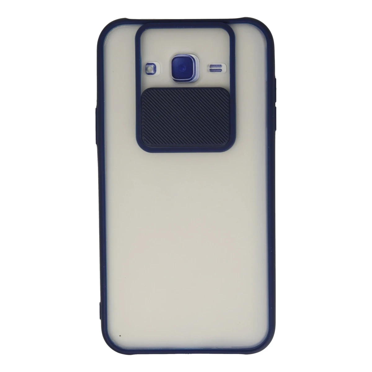 Newface Samsung Galaxy J7 Kılıf Palm Buzlu Kamera Sürgülü Silikon - Lacivert