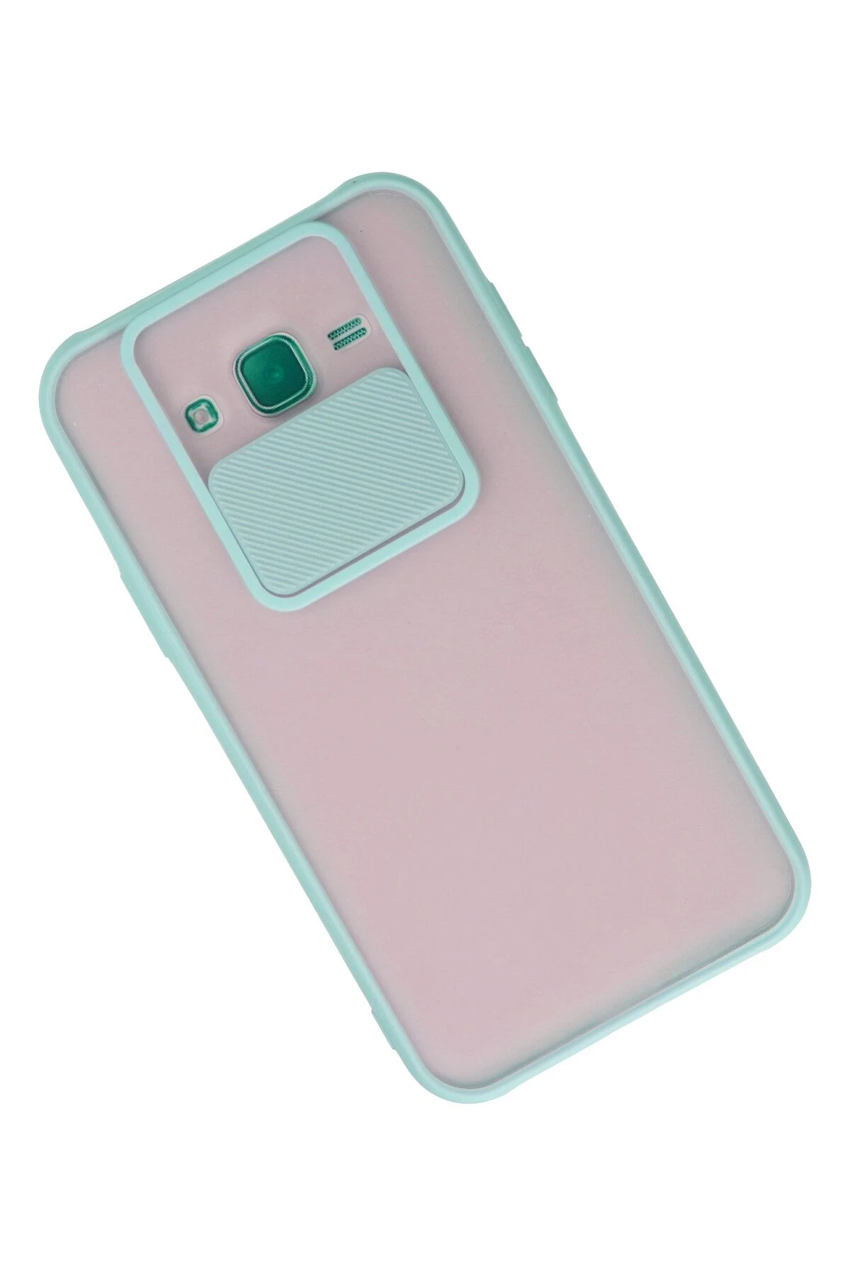 Newface Samsung Galaxy J7 Kılıf Palm Buzlu Kamera Sürgülü Silikon - Turkuaz