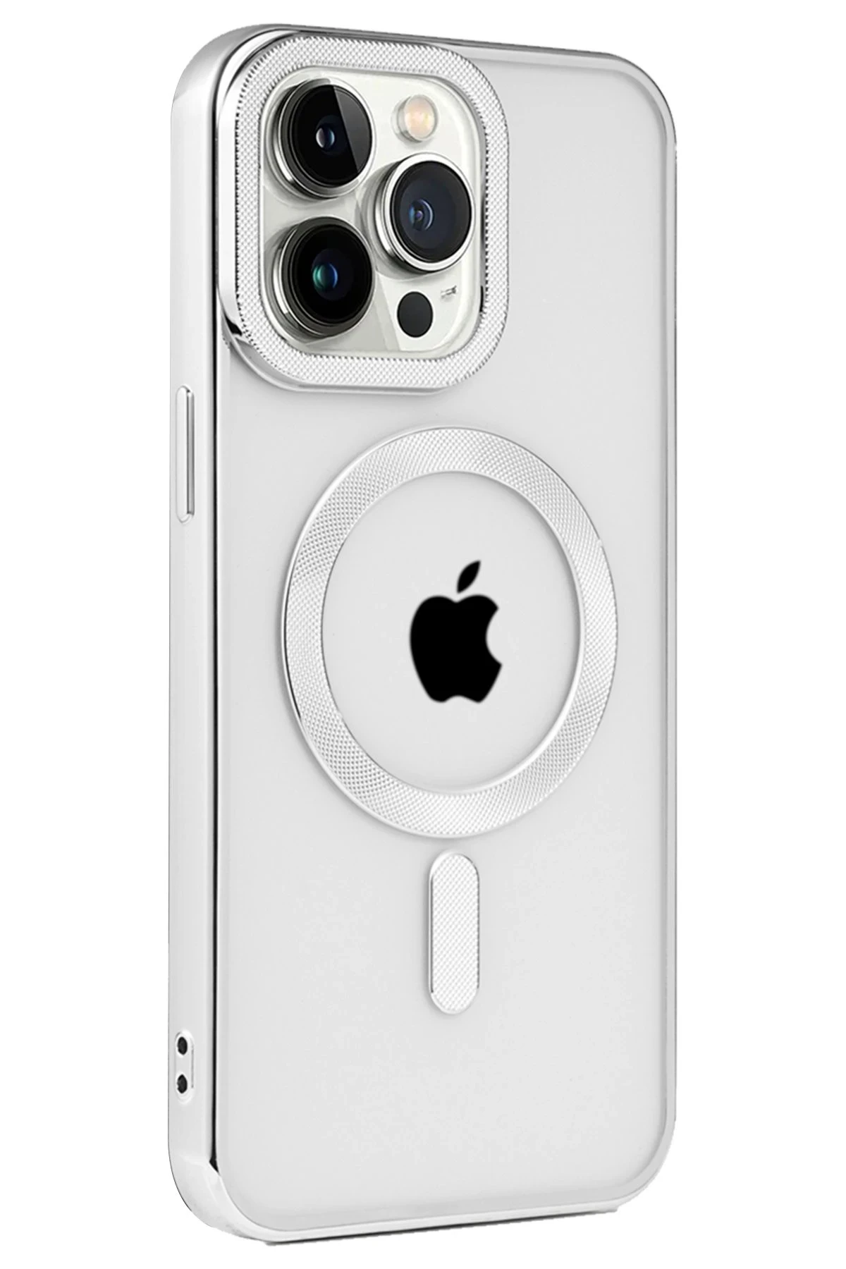 Newface iPhone 15 Pro Max Kılıf Kronos Magsafe Kapak - Gümüş